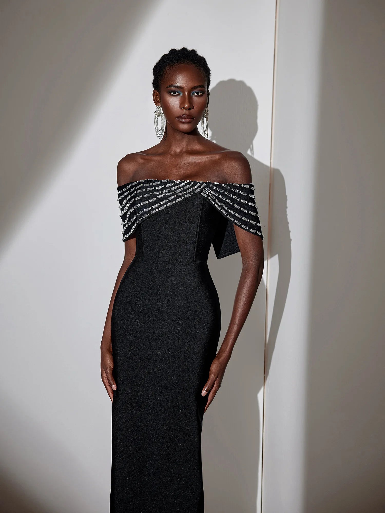 Rhinestone Strapless Bodycon Maxi Dress|NOOSGOP