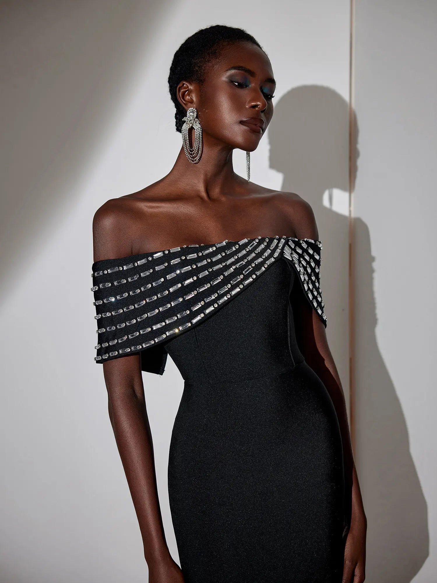 Rhinestone Strapless Bodycon Maxi Dress|NOOSGOP