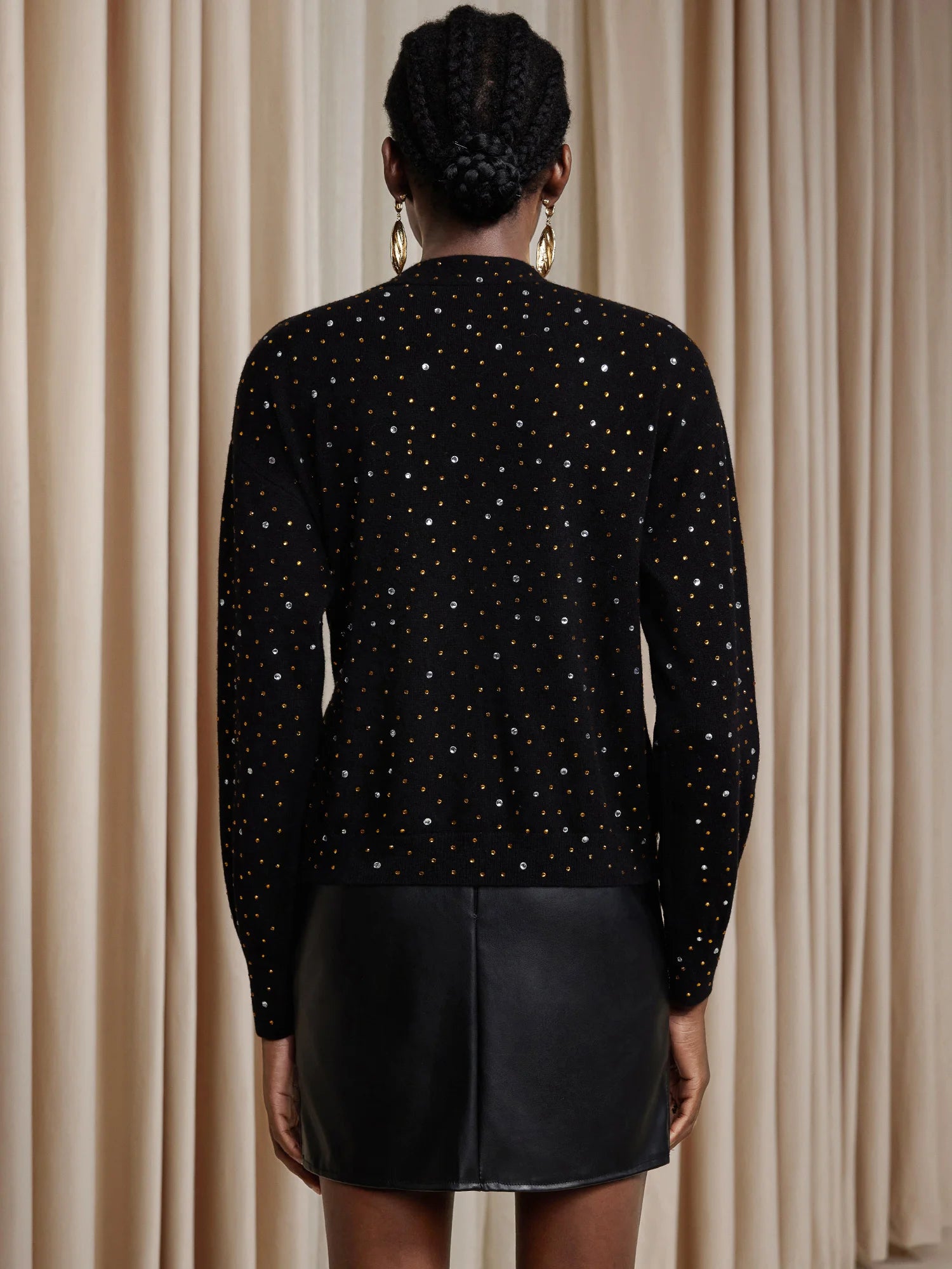 Rhinestone V-Neck Tie-Up Top|NOOSGOP