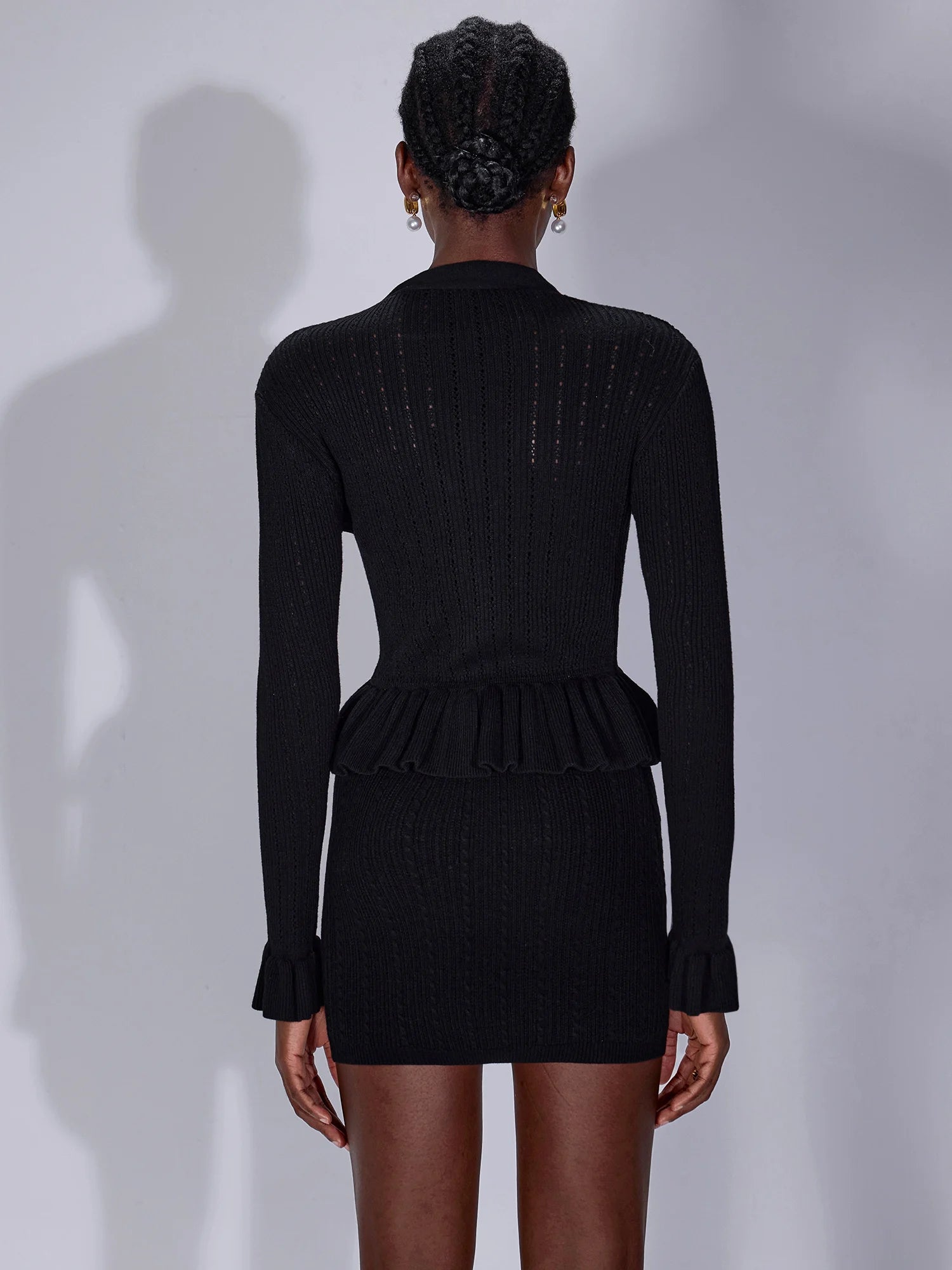 Ruffle Cutout Button Two Piece Dress|NOOSGOP