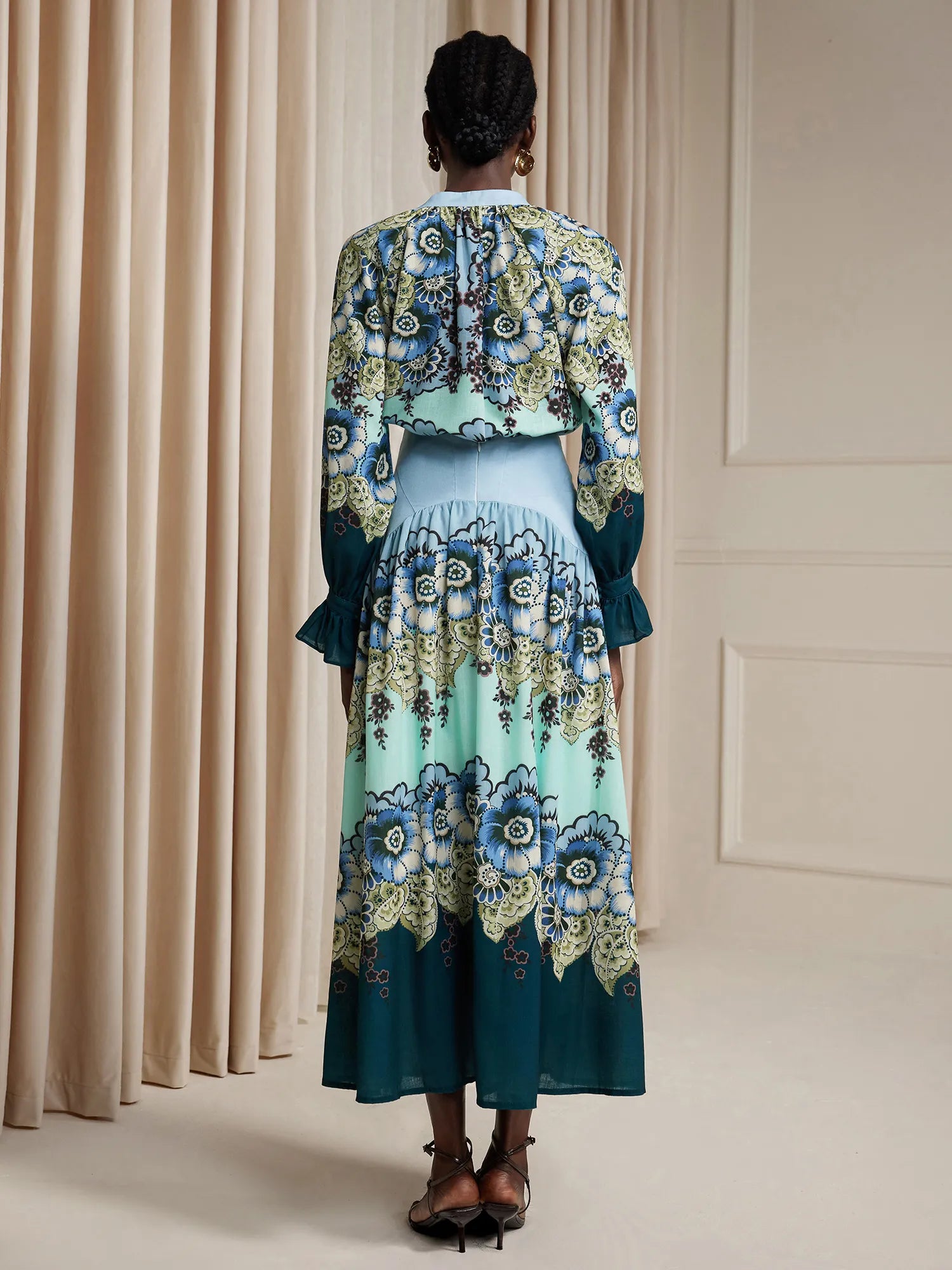 Ruffle Printed High-Waist Two-Piece Set|NOOSGOP