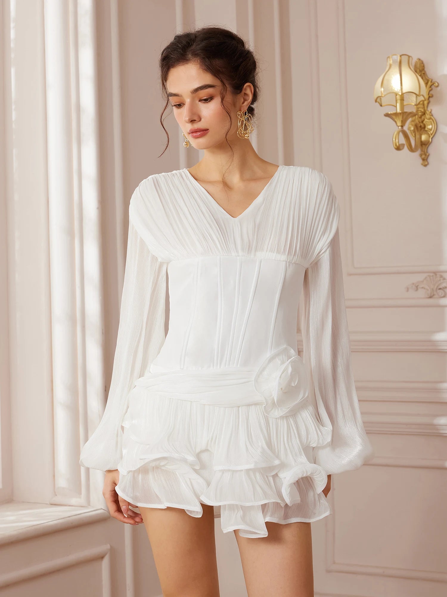 Satin Internal-Corset Mini Dress|NOOSGOP