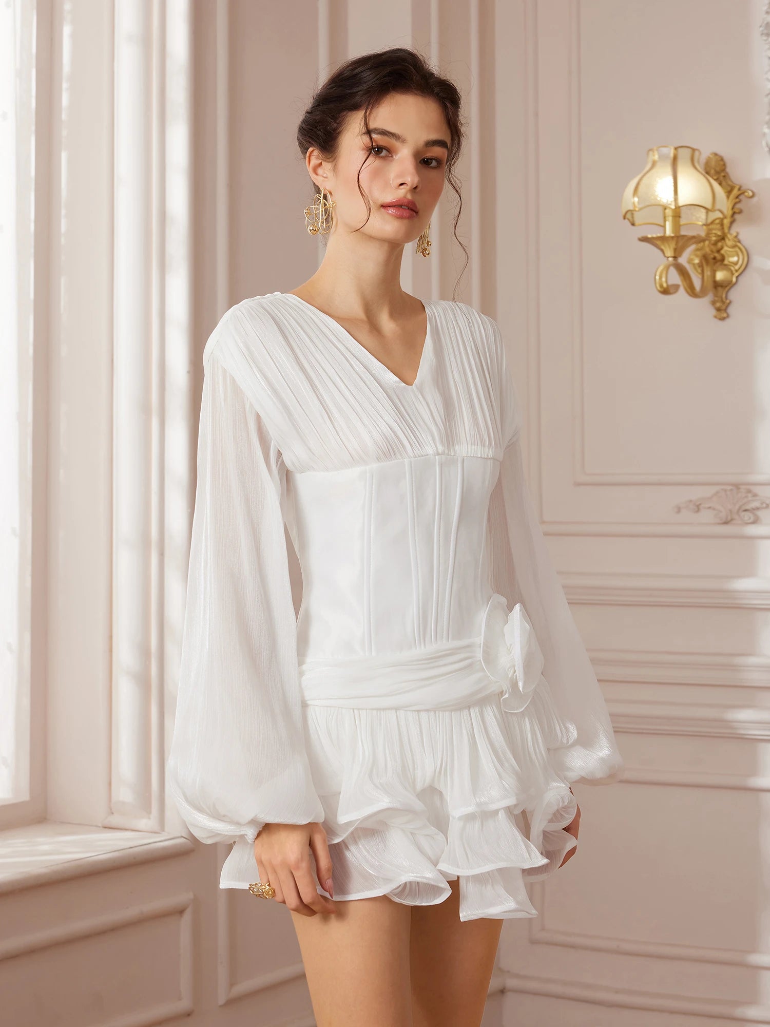 Satin Internal-Corset Mini Dress|NOOSGOP