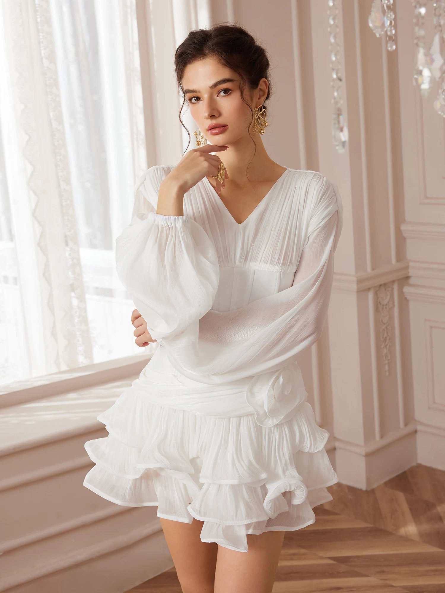 Satin Internal-Corset Mini Dress|NOOSGOP