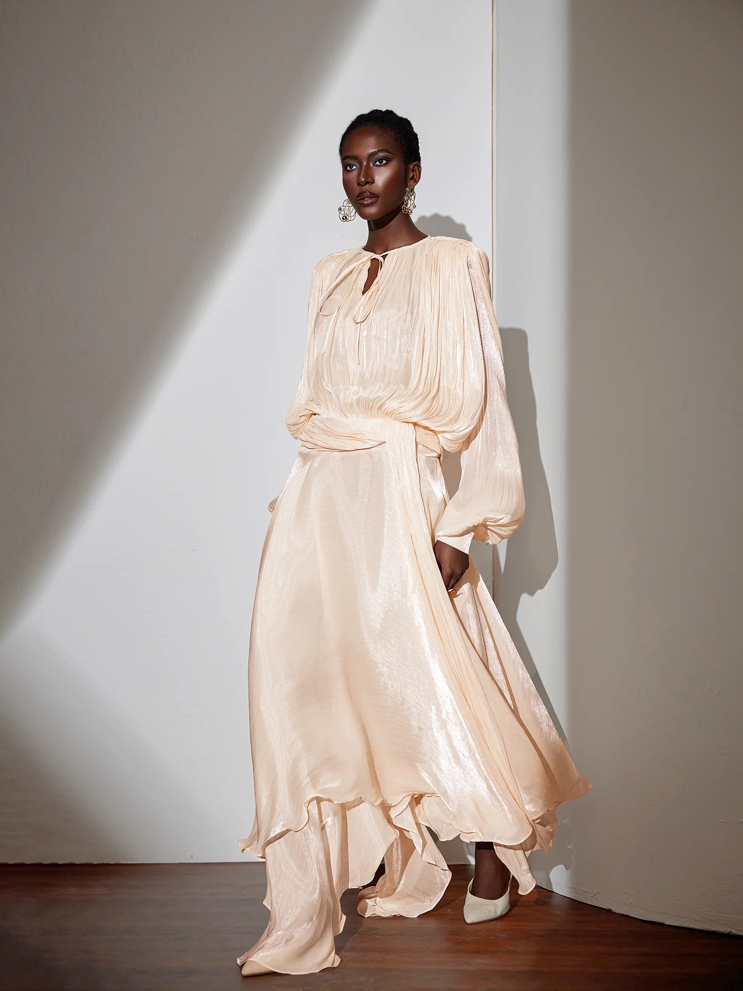 Satin Tie-Strap Maxi Dress|NOOSGOP