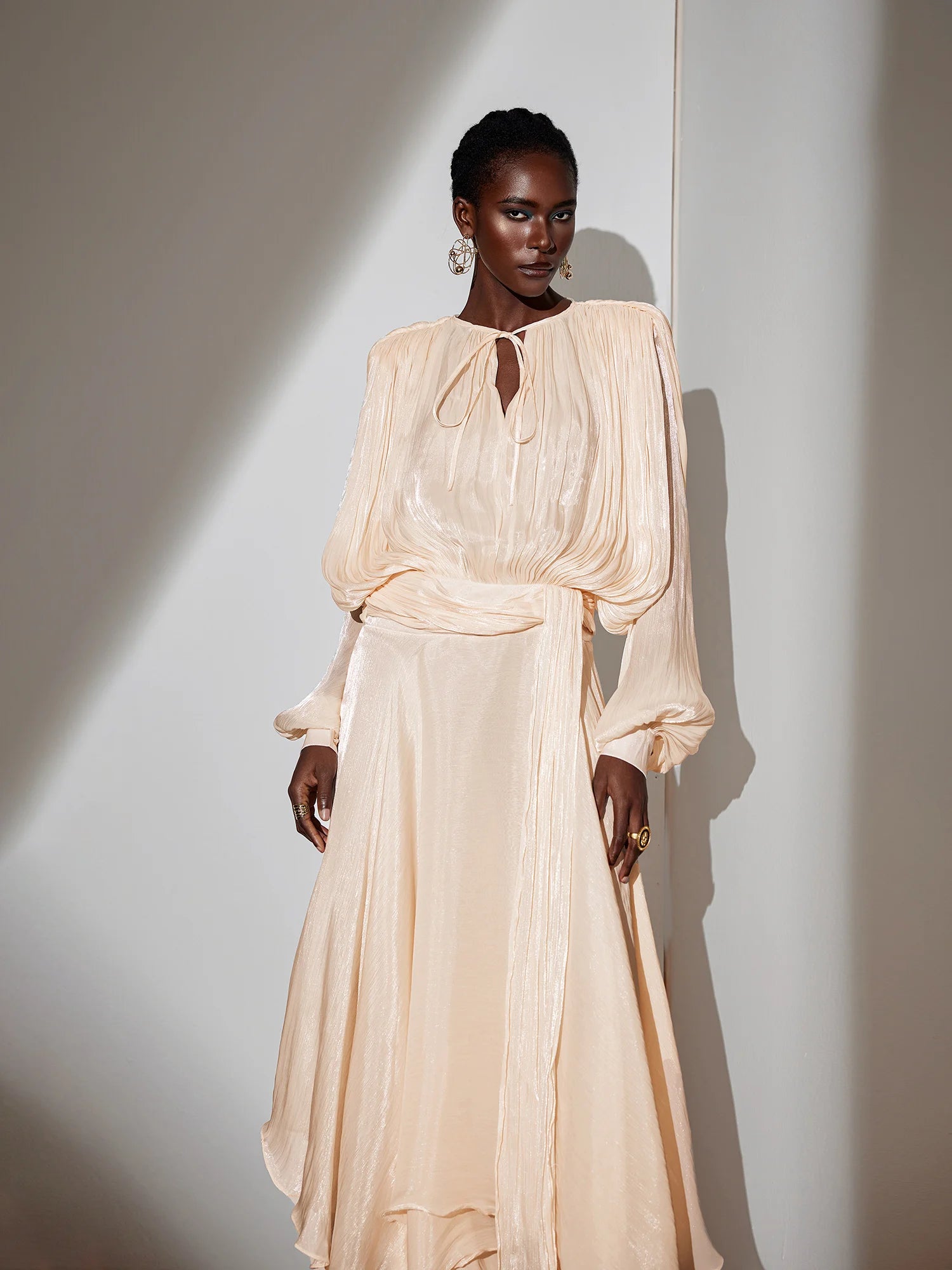 Satin Tie-Strap Maxi Dress|NOOSGOP