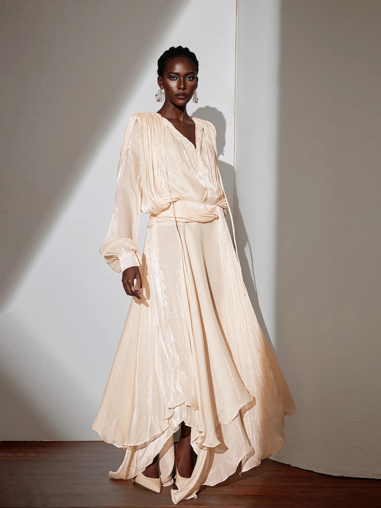 Satin Tie-Strap Maxi Dress|NOOSGOP