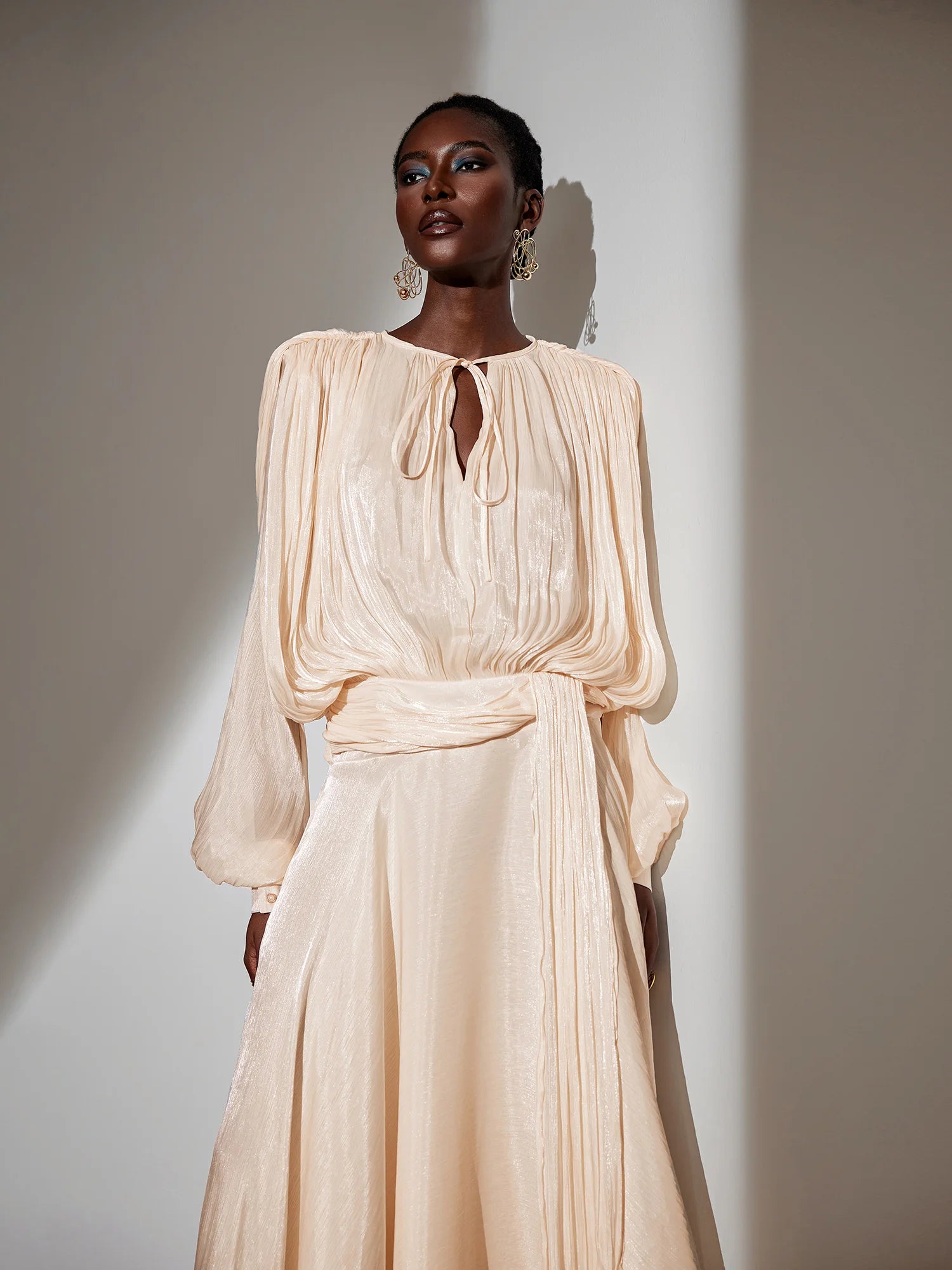 Satin Tie-Strap Maxi Dress|NOOSGOP