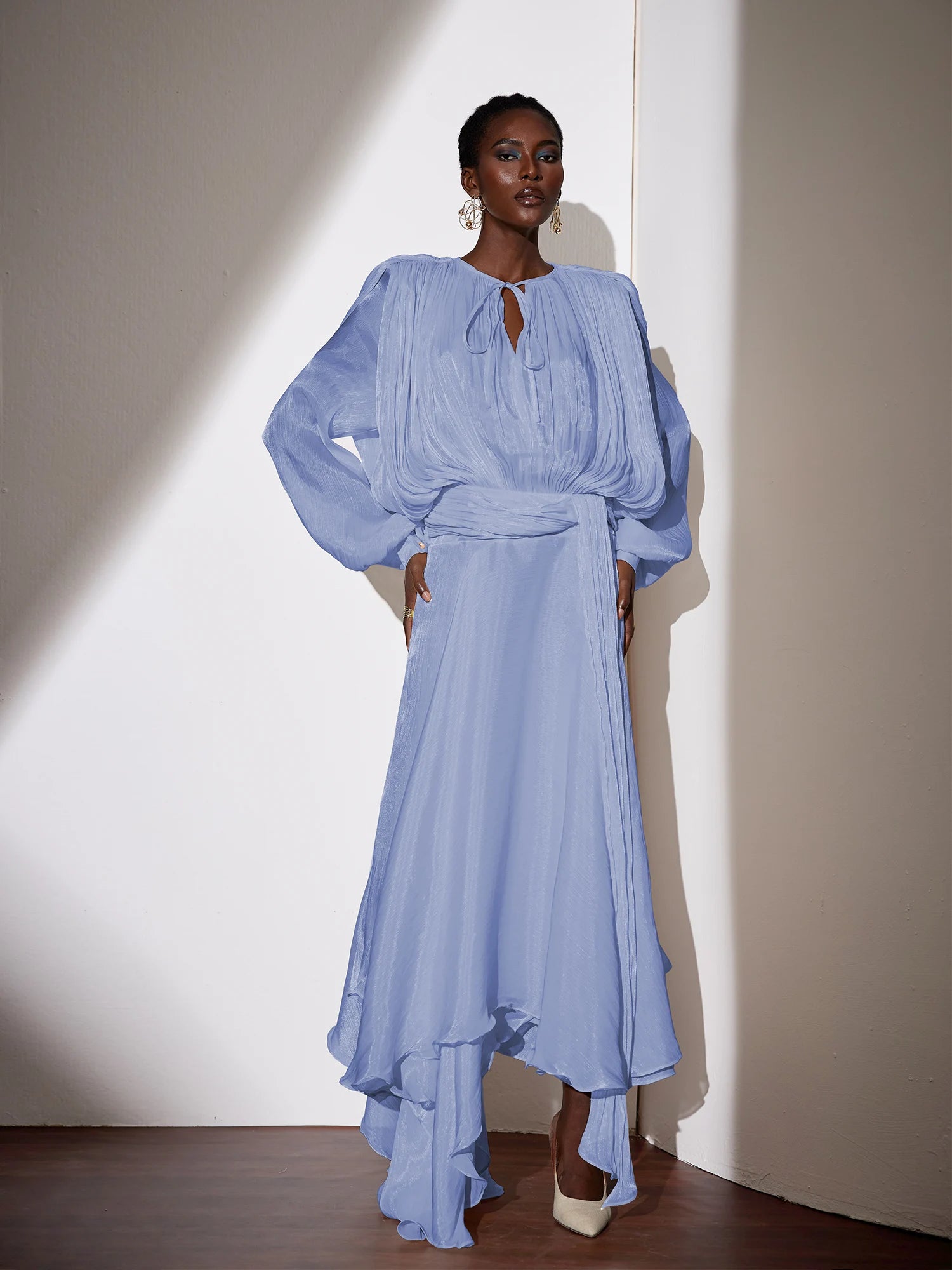 Satin Tie-Strap Maxi Dress|NOOSGOP