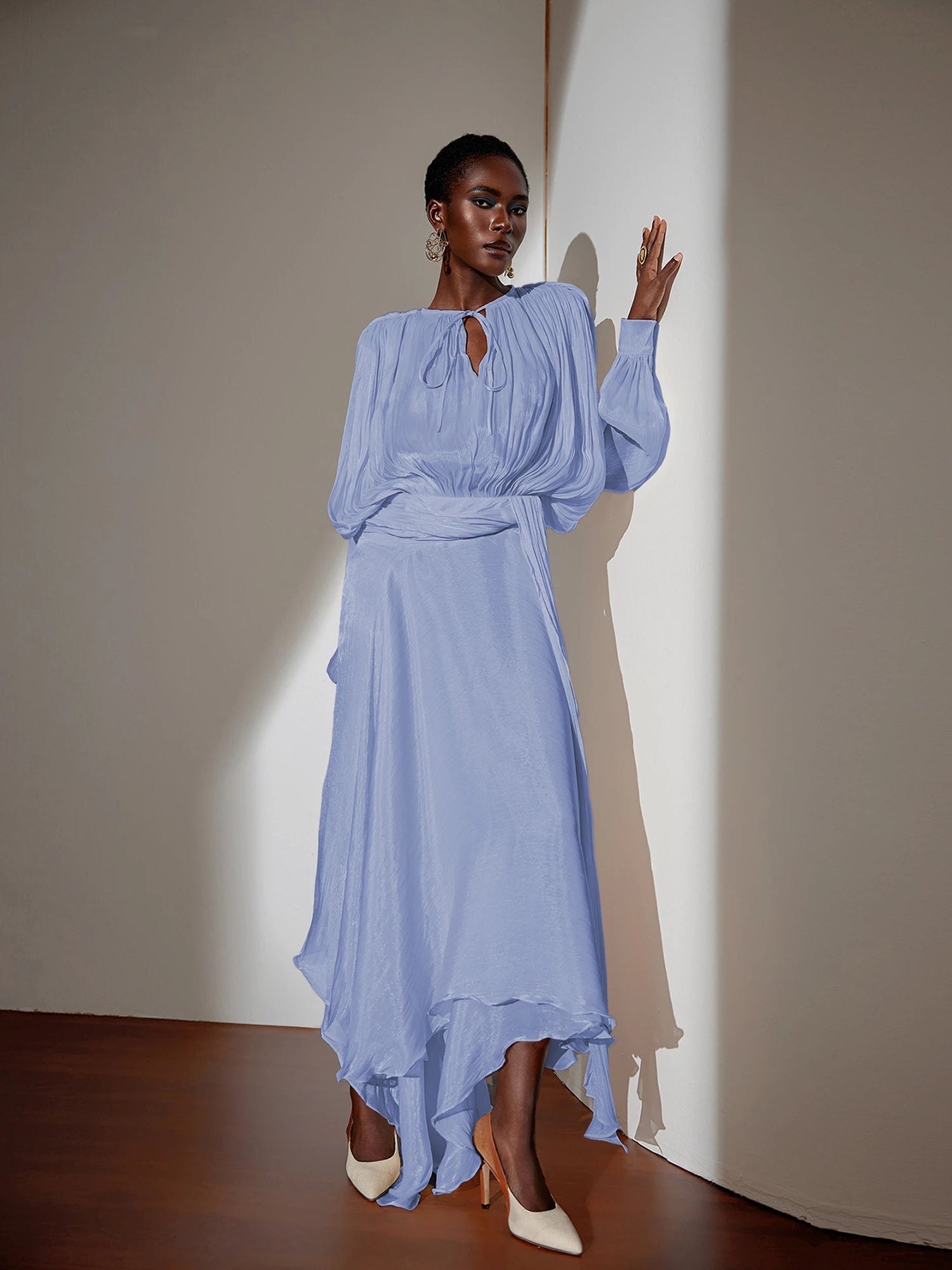 Satin Tie-Strap Maxi Dress|NOOSGOP