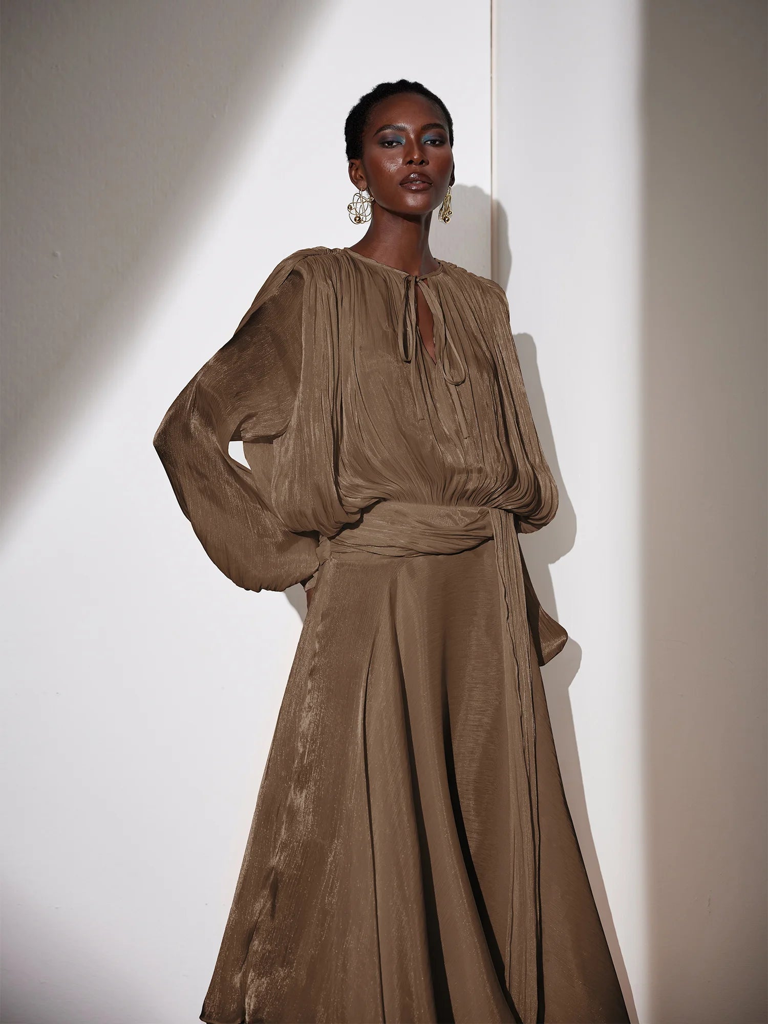 Satin Tie-Strap Maxi Dress|NOOSGOP