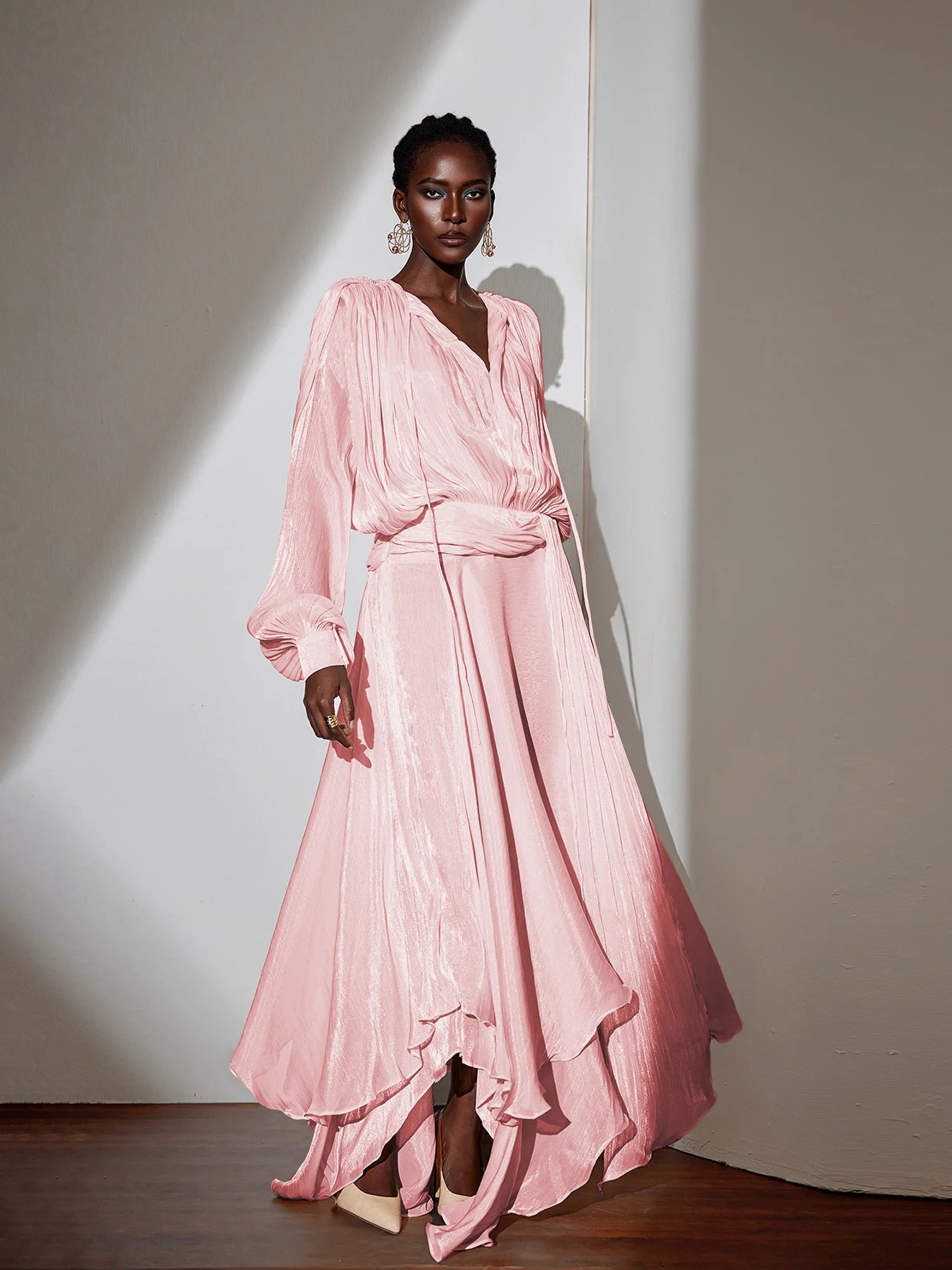 Satin Tie-Strap Maxi Dress|NOOSGOP