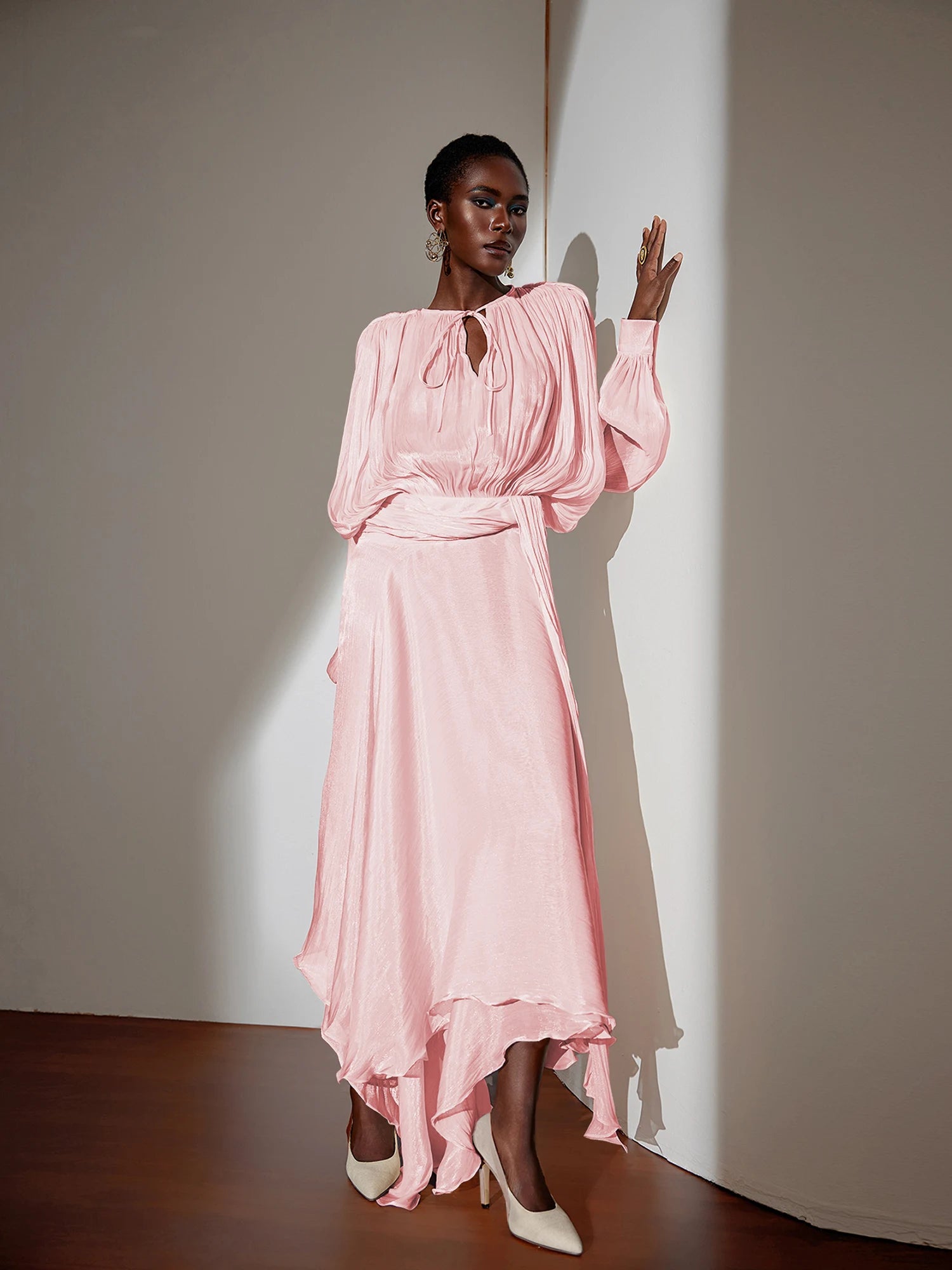 Satin Tie-Strap Maxi Dress|NOOSGOP