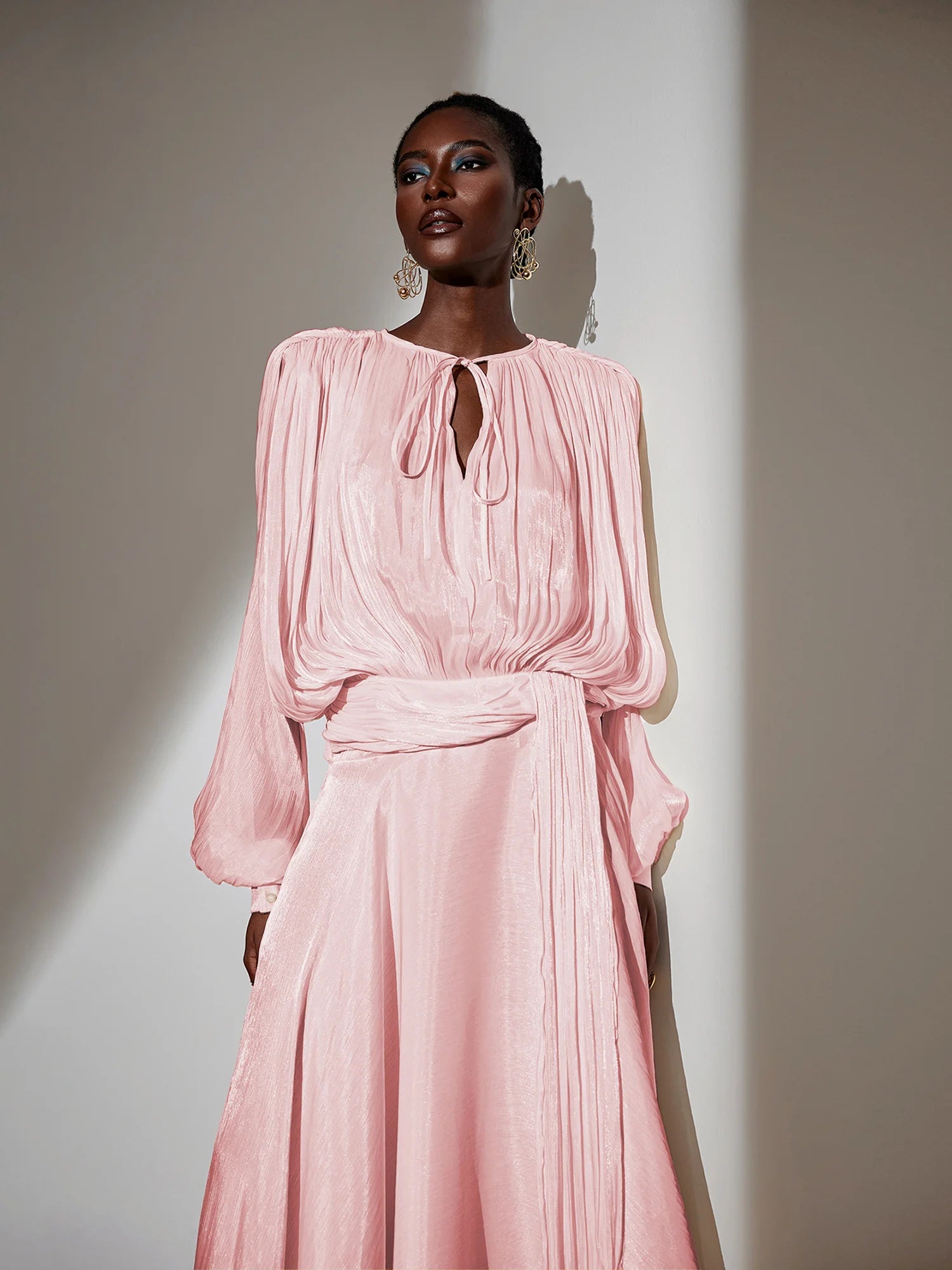 Satin Tie-Strap Maxi Dress|NOOSGOP