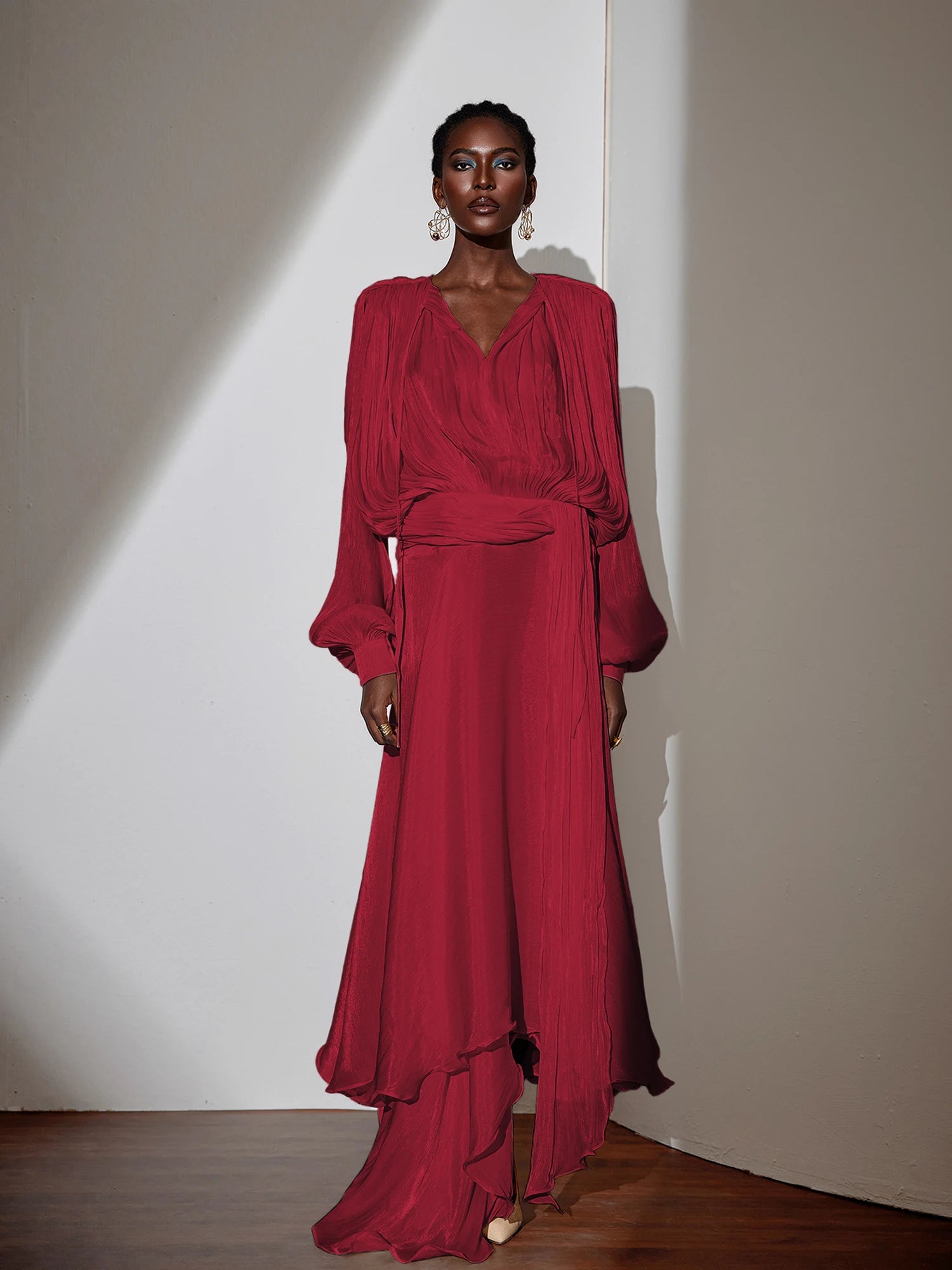 Satin Tie-Strap Maxi Dress|NOOSGOP