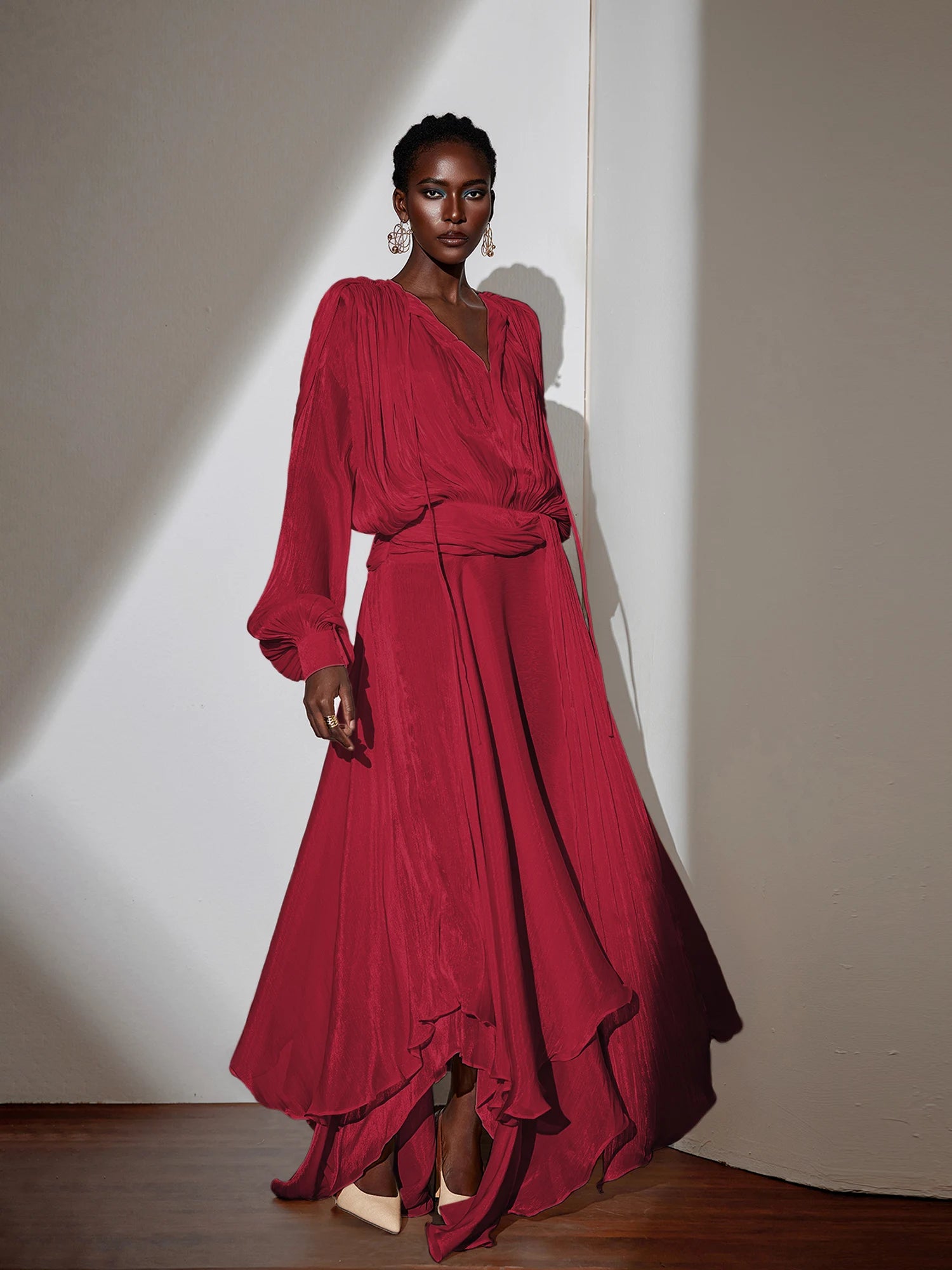 Satin Tie-Strap Maxi Dress|NOOSGOP