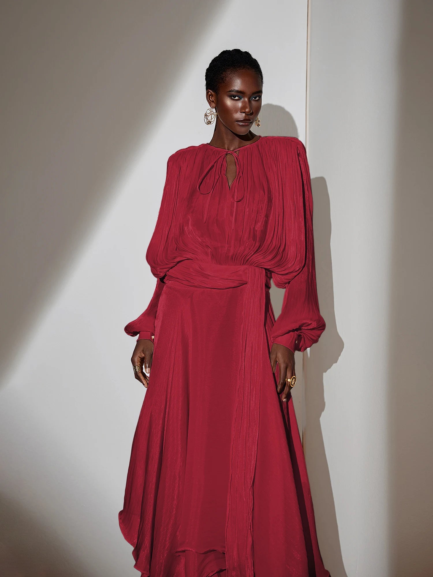 Satin Tie-Strap Maxi Dress|NOOSGOP