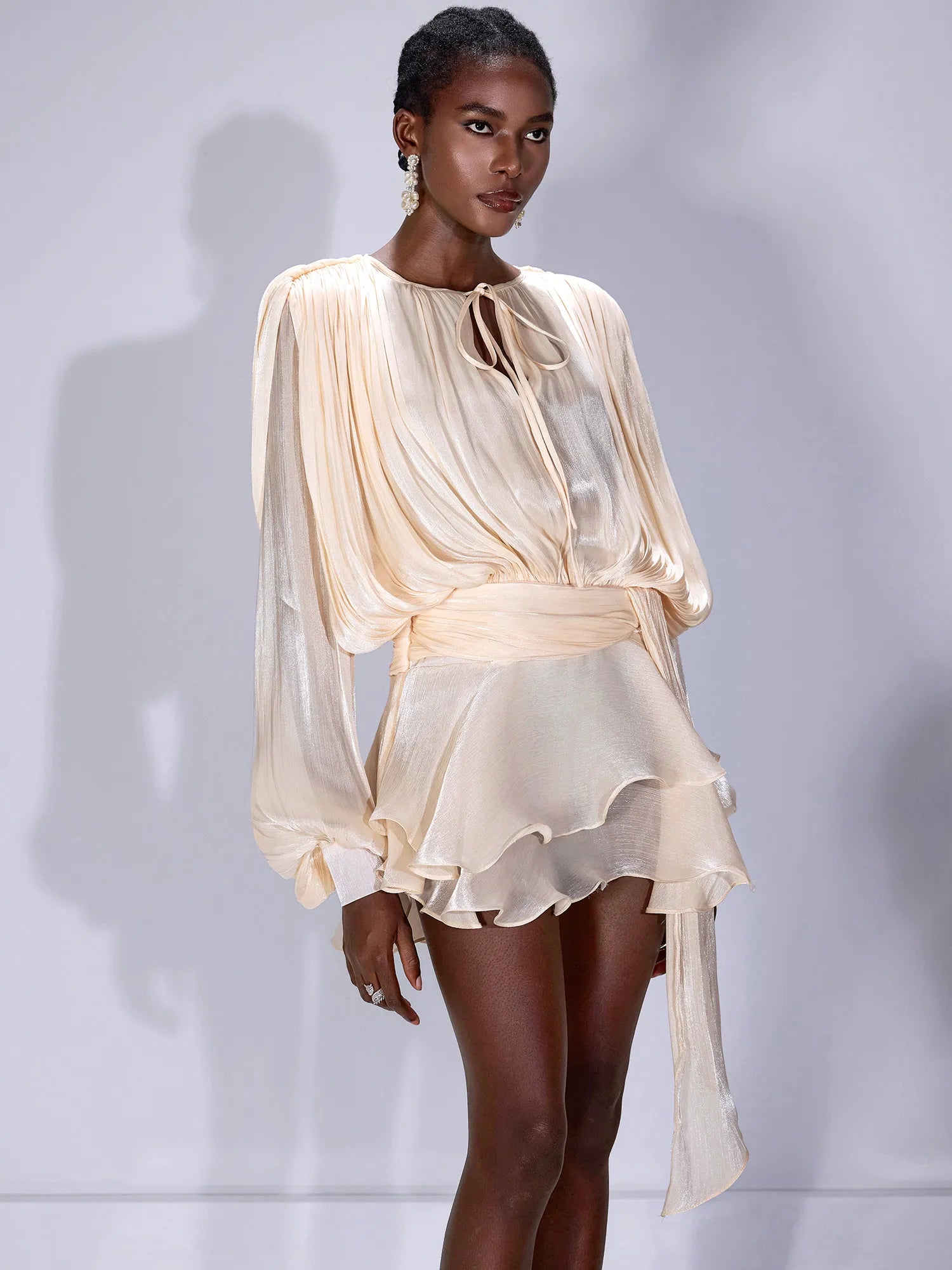 Satin Tie-Strap Mini Dress|NOOSGOP