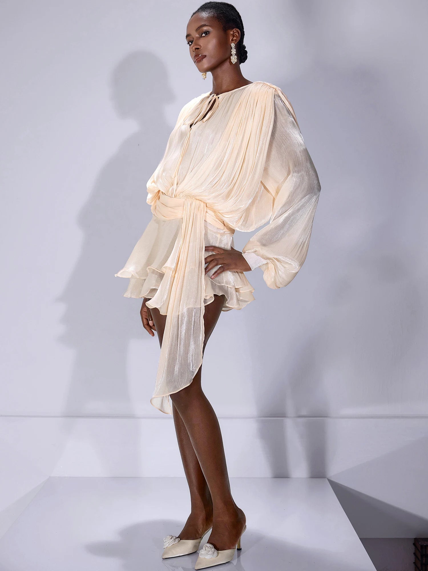 Satin Tie-Strap Mini Dress|NOOSGOP