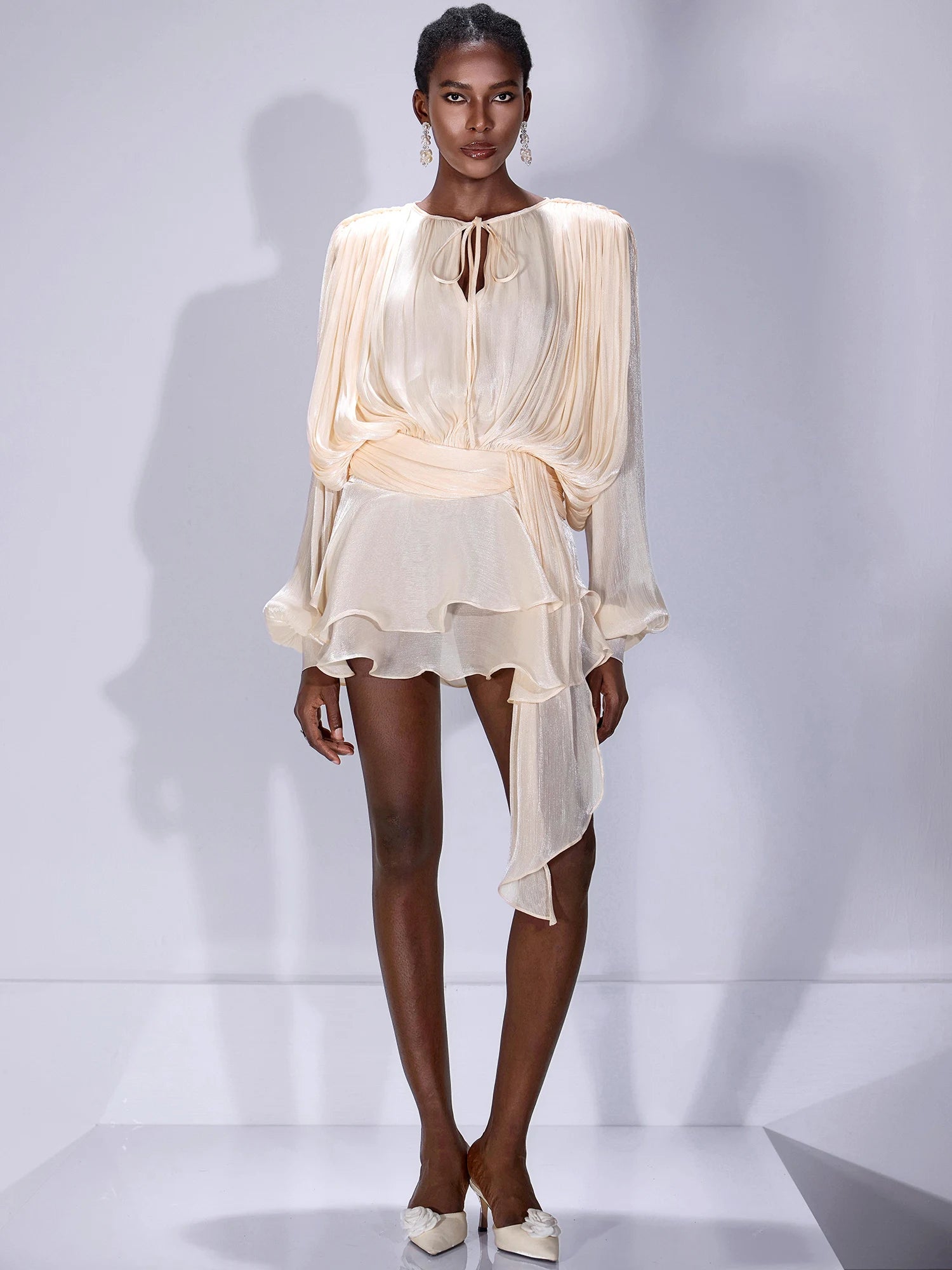 Satin Tie-Strap Mini Dress|NOOSGOP