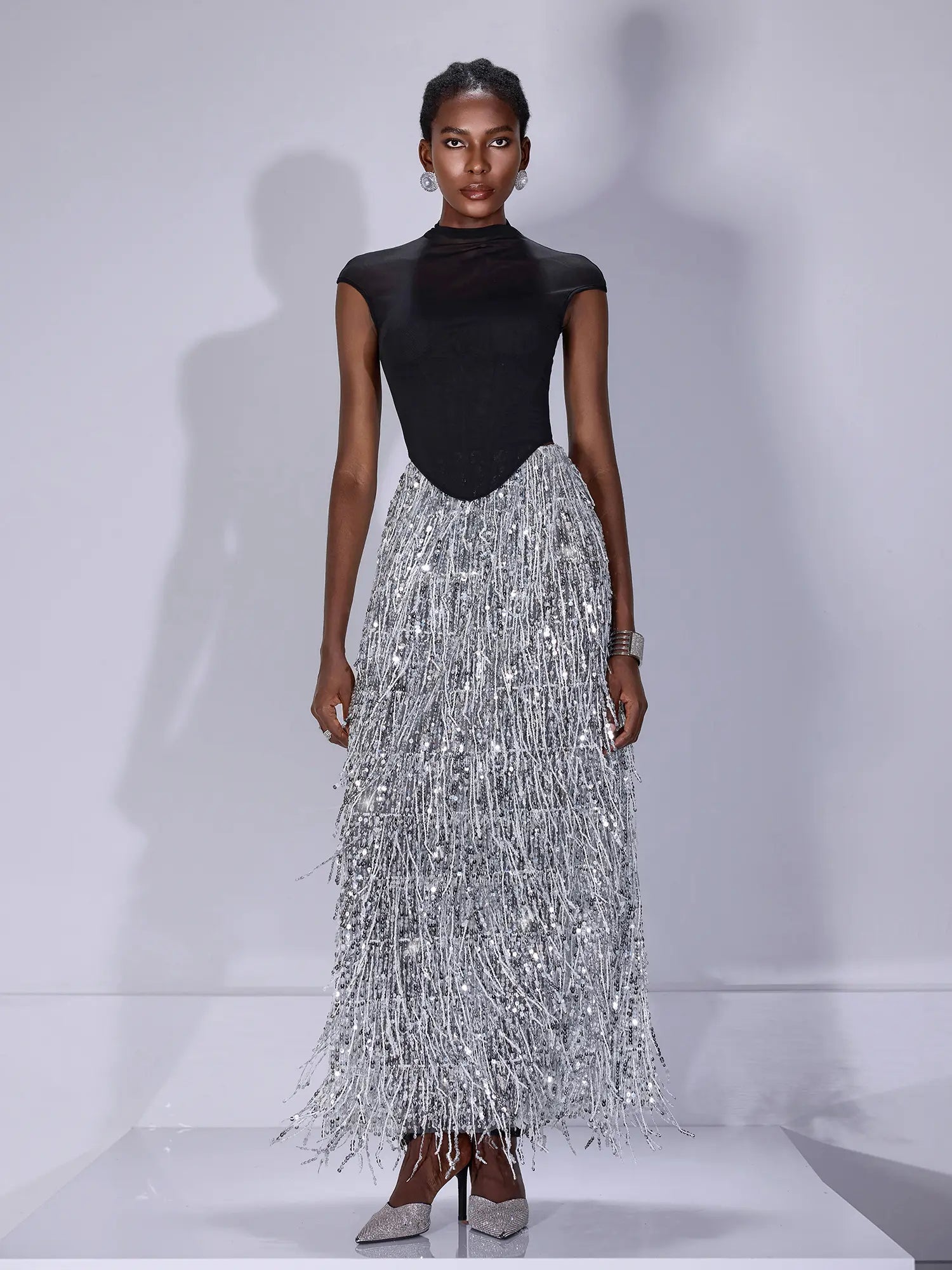 Sequin Tassel Vest Two Set |NOOSGOP