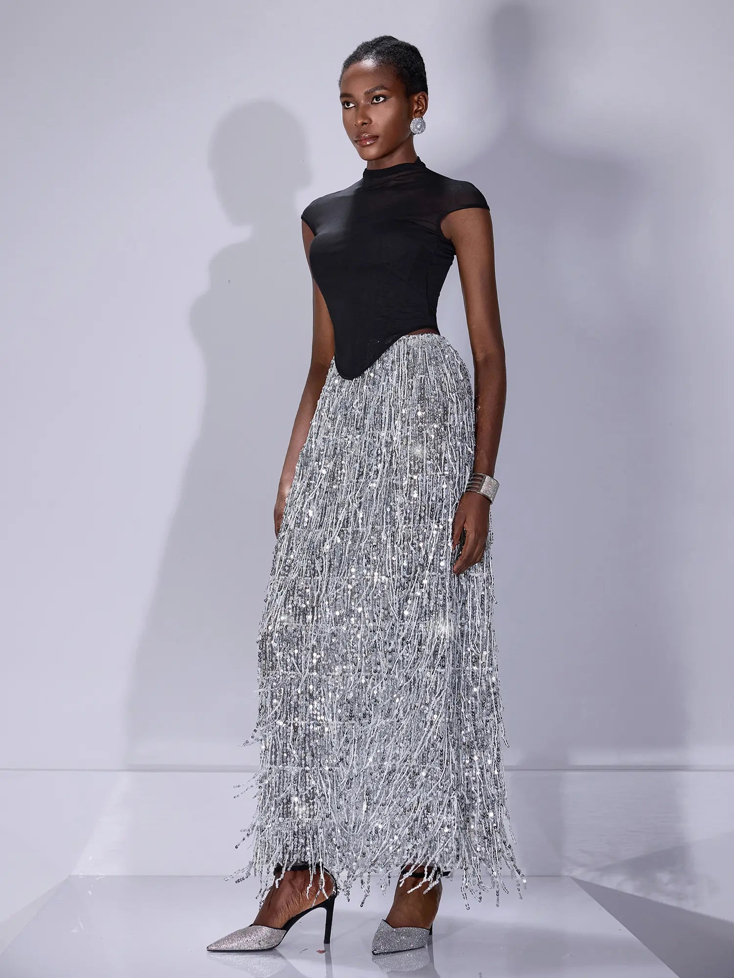 Sequin Tassel Vest Two Set |NOOSGOP