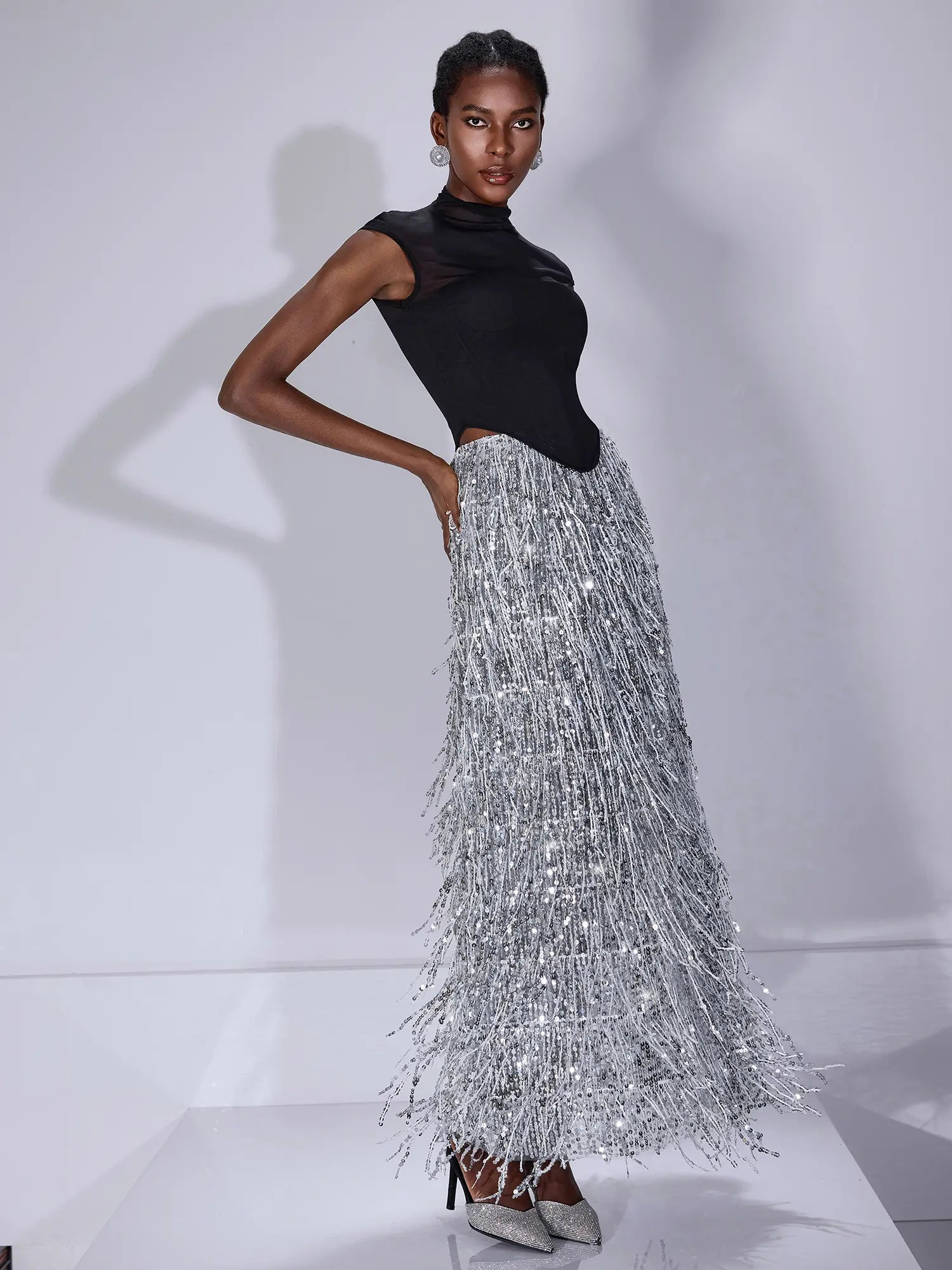 Sequin Tassel Vest Two Set |NOOSGOP