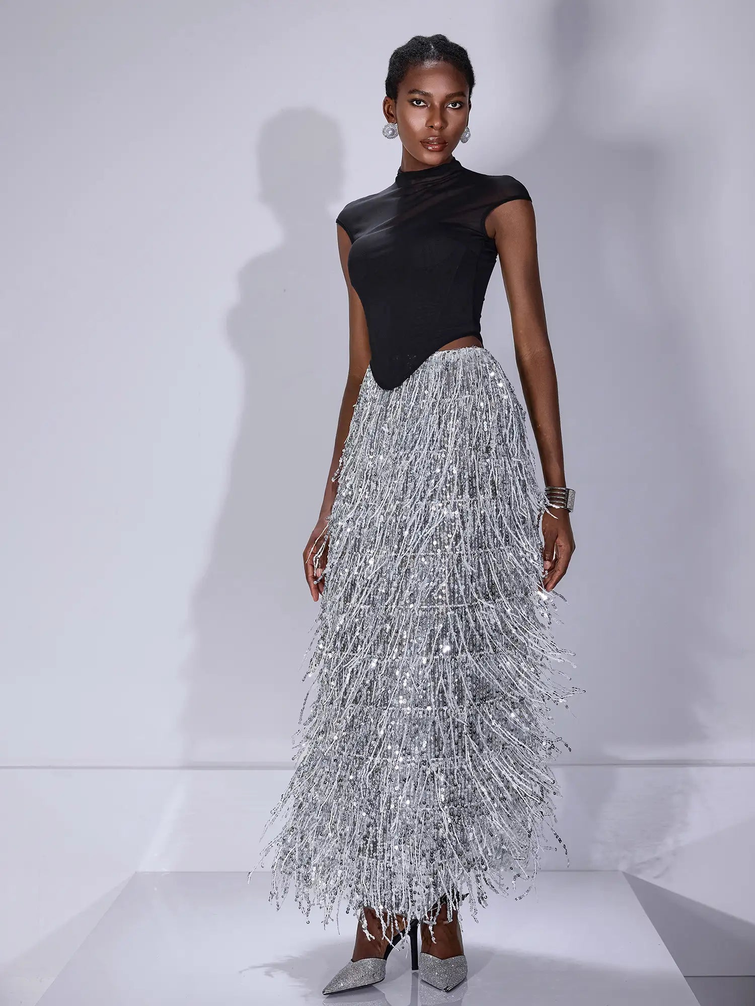 Sequin Tassel Vest Two Set |NOOSGOP