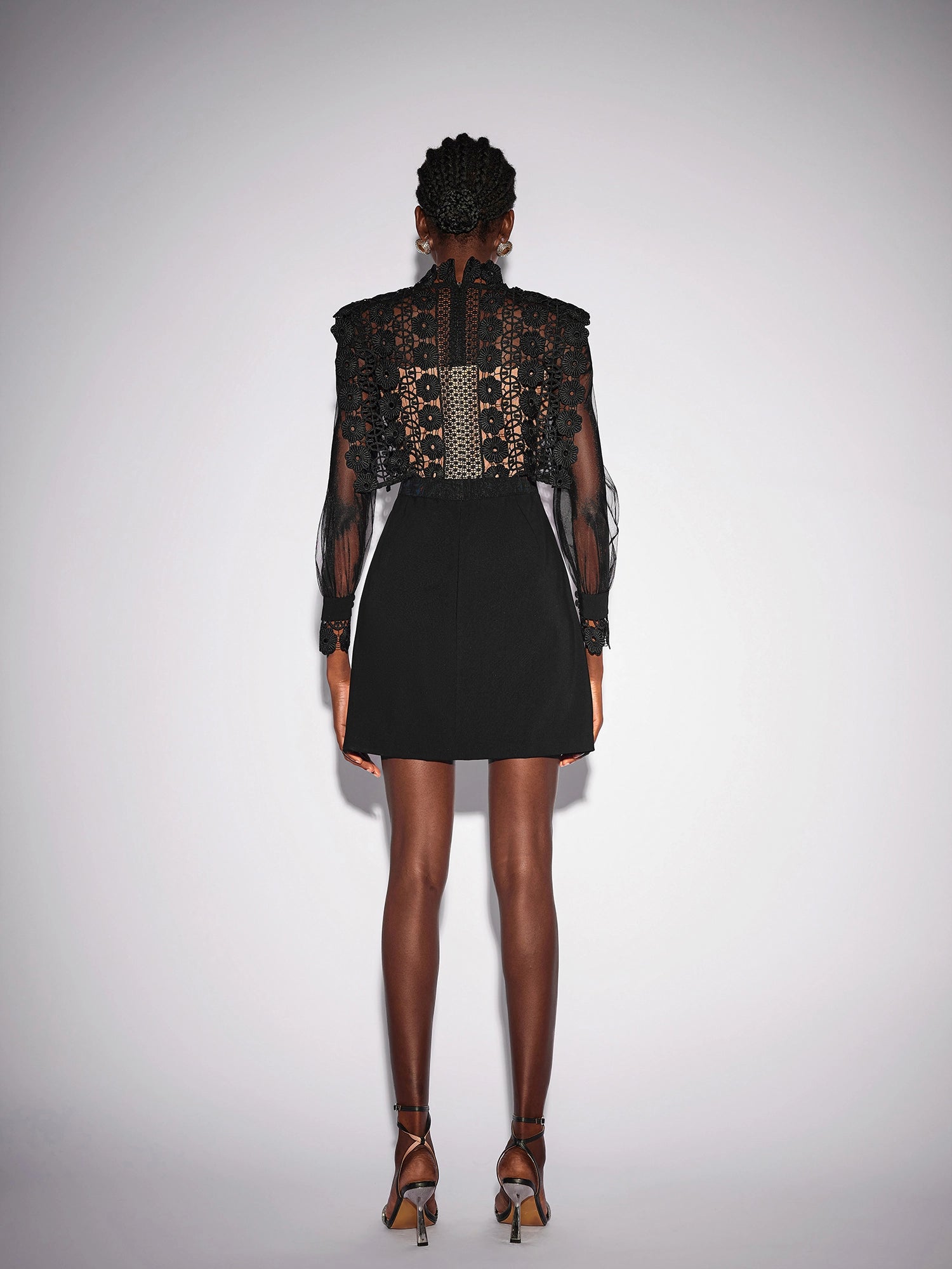 Sheer Floral Mesh Mini Skirt|NOOSGOP