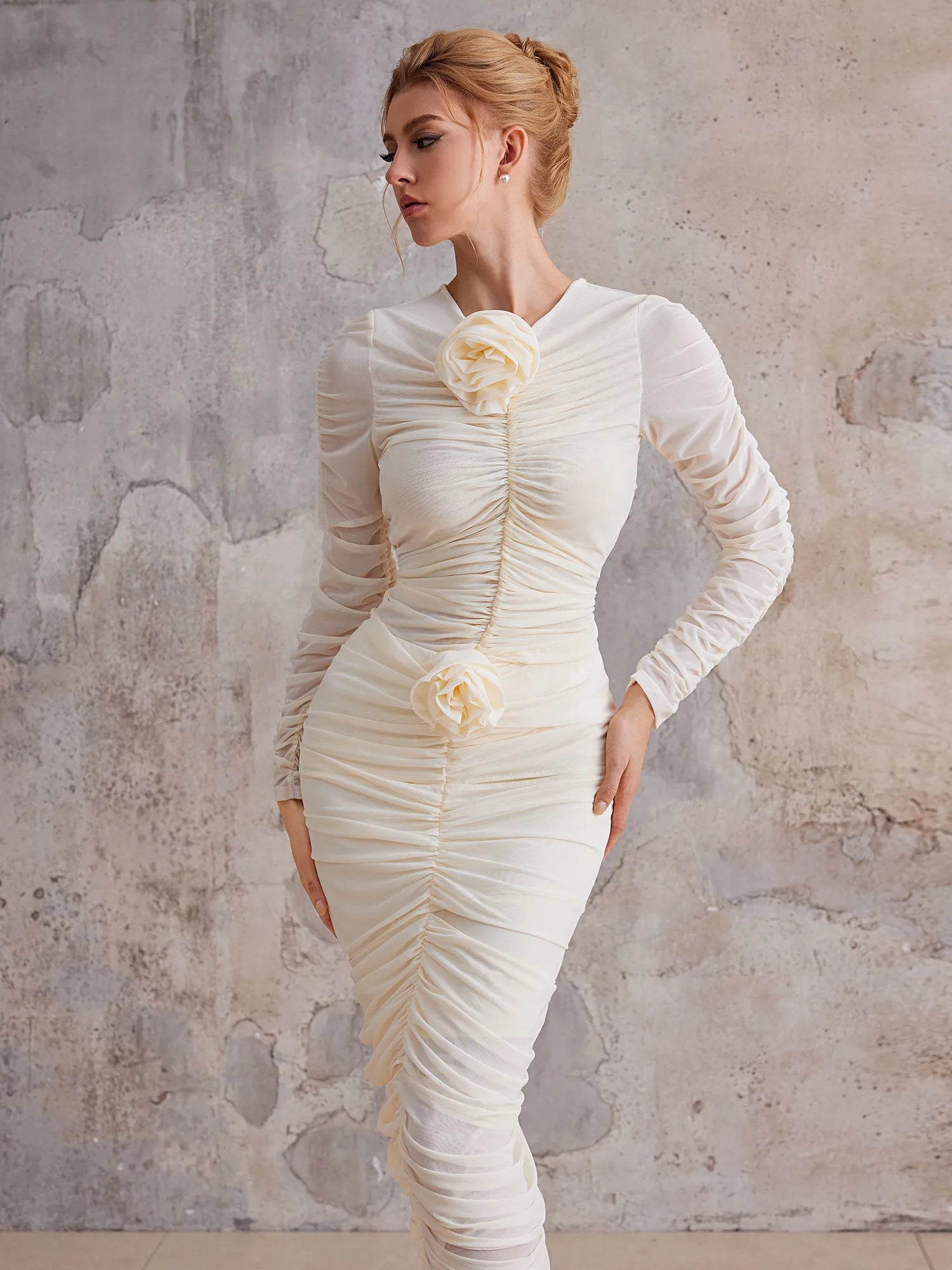 Smocked Bloom-Top & Hip-Hug Skirt Set|NOOSGOP