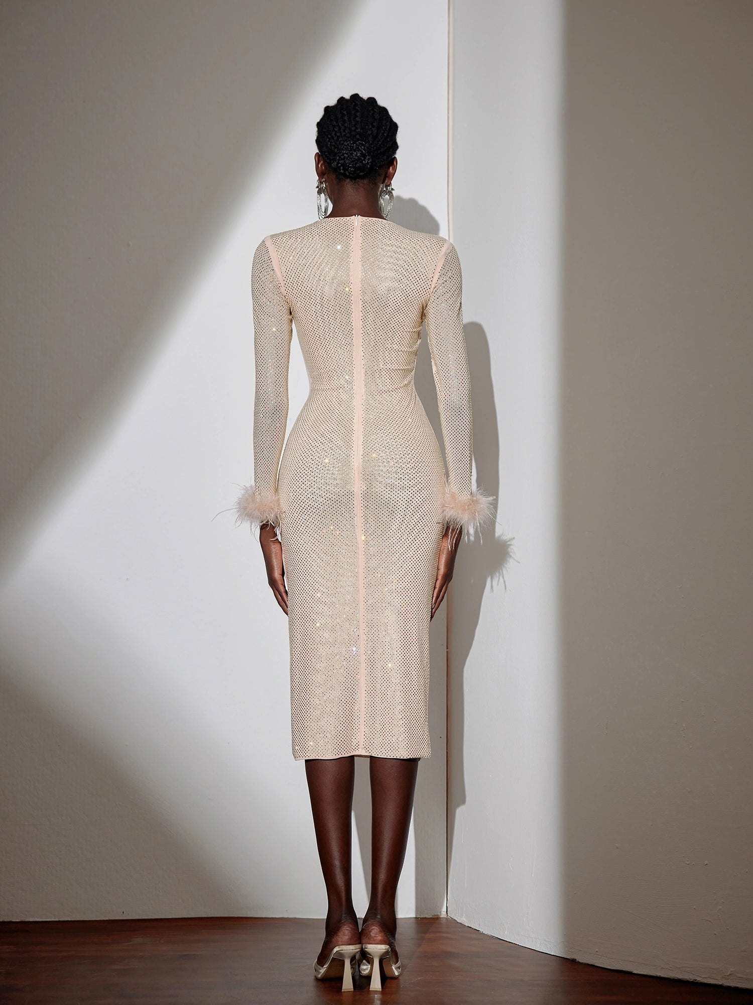 Sparkly Ruched Bodycon Maxi Dress|NOOSGOP