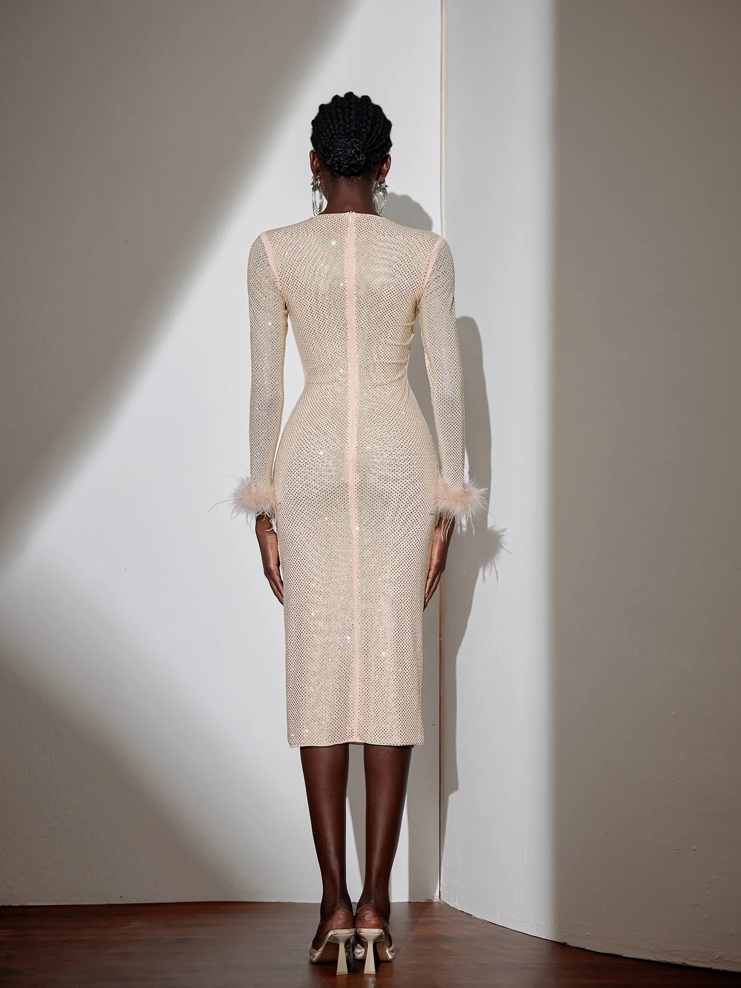 Sparkly Ruched Bodycon Maxi Dress|NOOSGOP