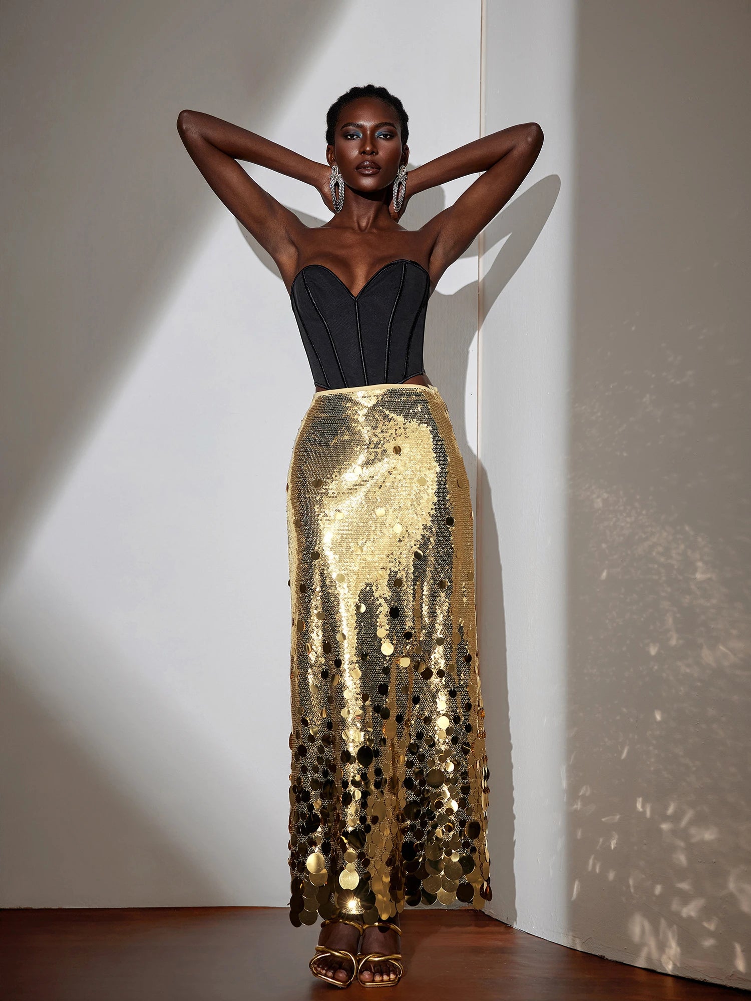 Glamorous Cape Shoulder Ruched Maxi Dress|NOOSGOP