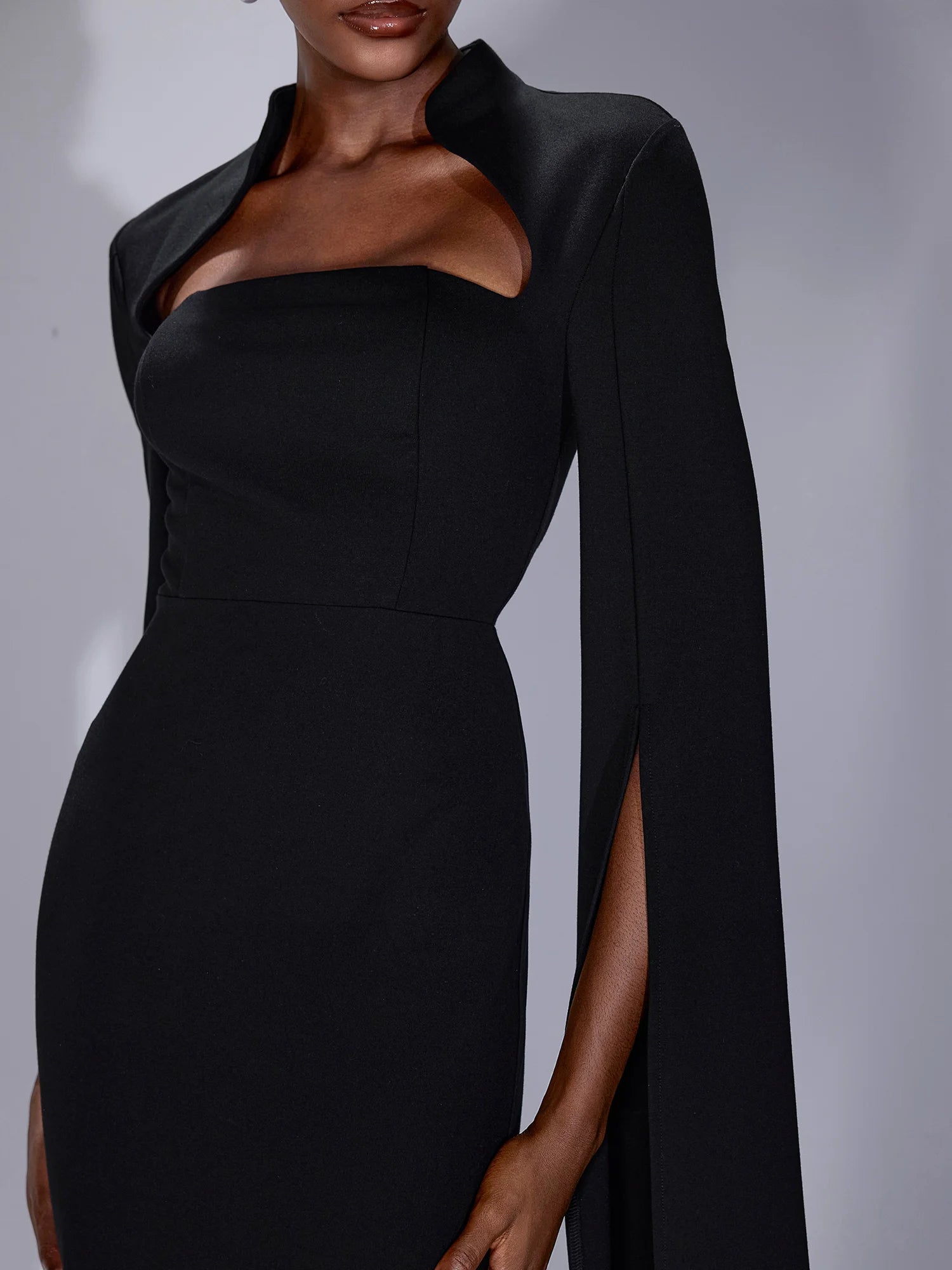 Split Cape Sleeves Midi Dress|NOOSGOP