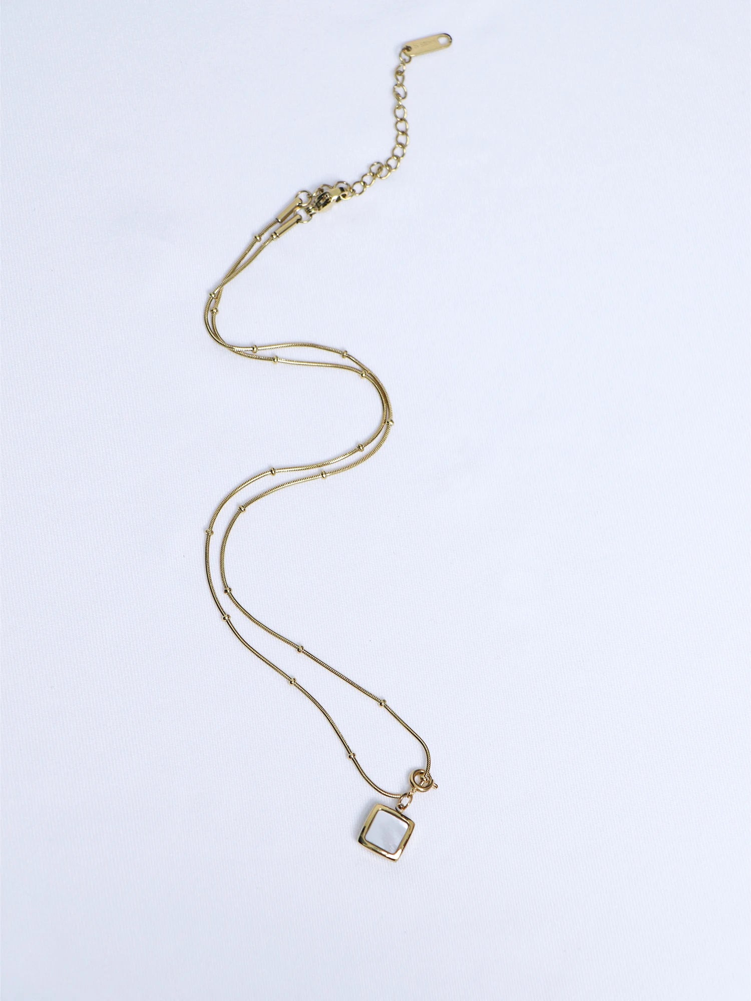 Square Necklace Gold And Silver Earrings Set|NOOSGOP