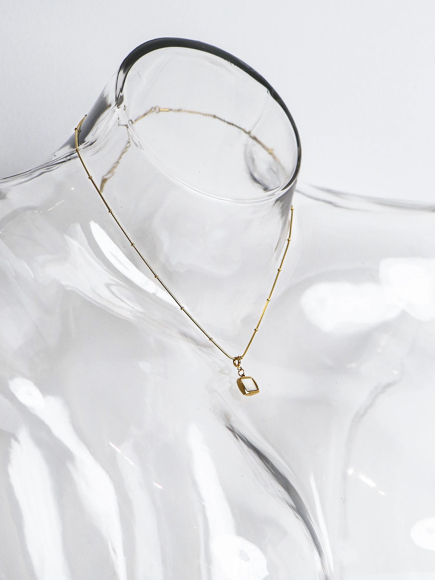 Square Necklace Gold And Silver Earrings Set|NOOSGOP