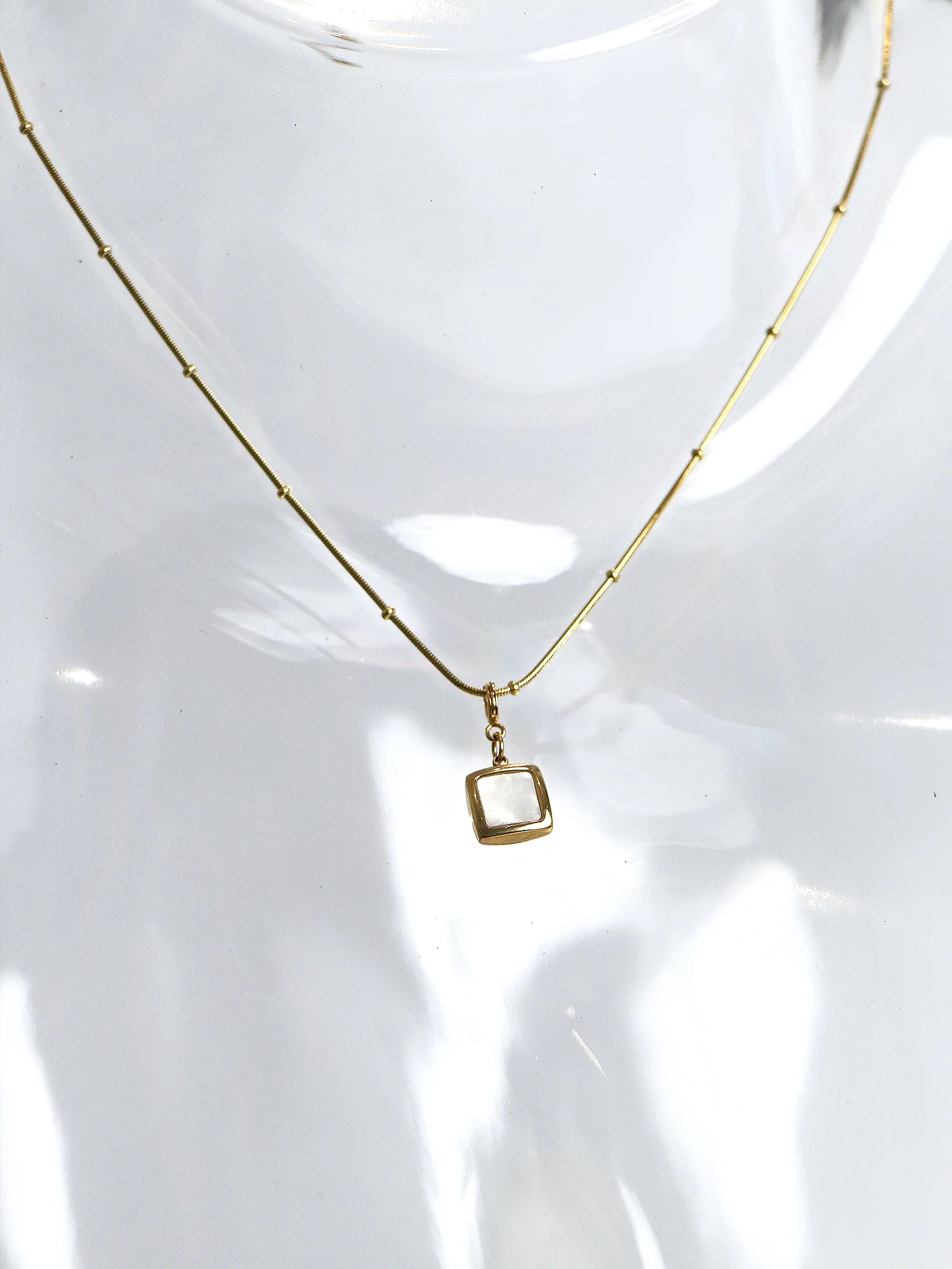 Square Necklace Gold And Silver Earrings Set|NOOSGOP