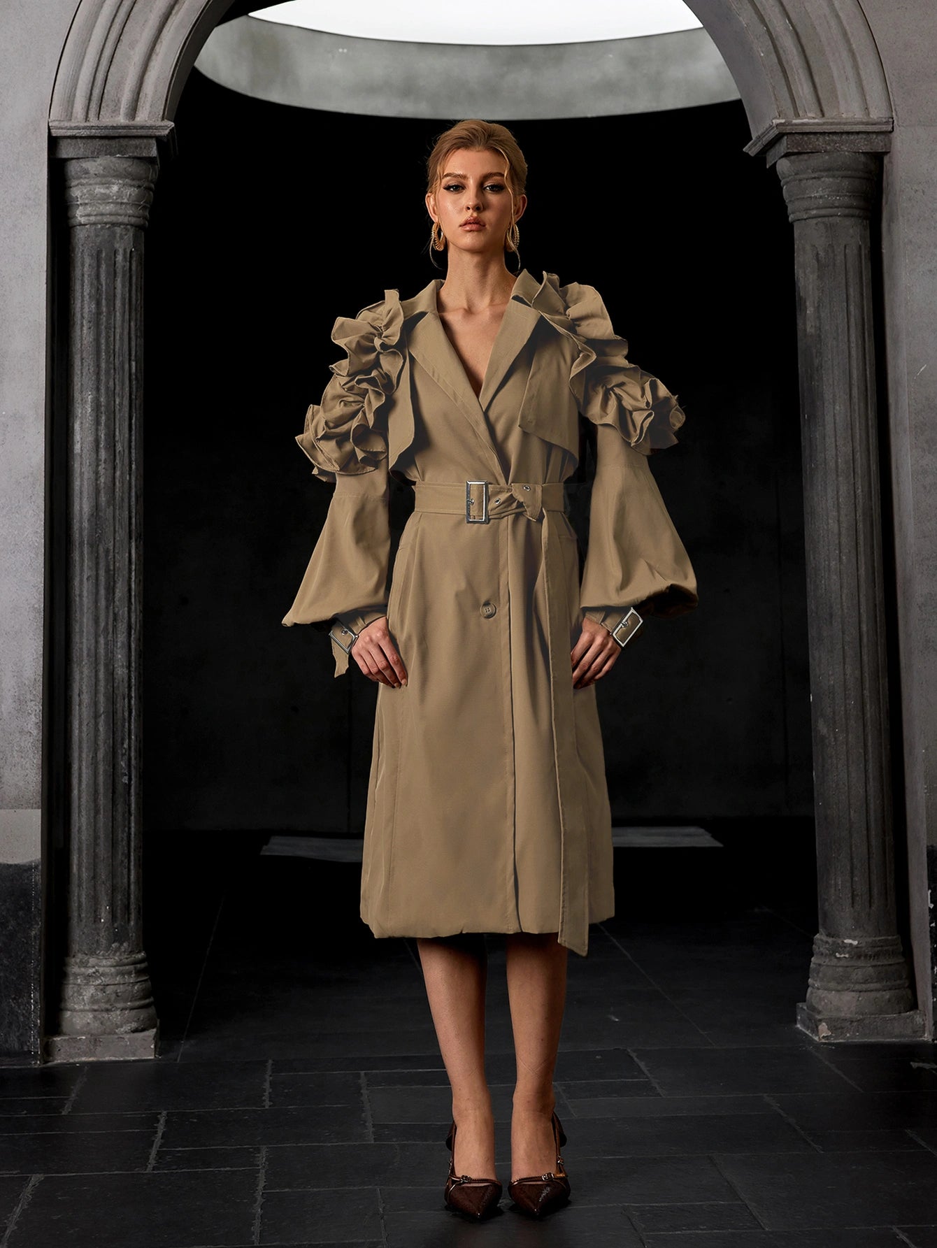 Tie-Waist Tunic Coat|NOOSGOP