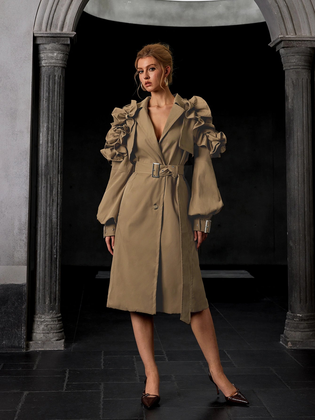 Tie-Waist Tunic Coat|NOOSGOP