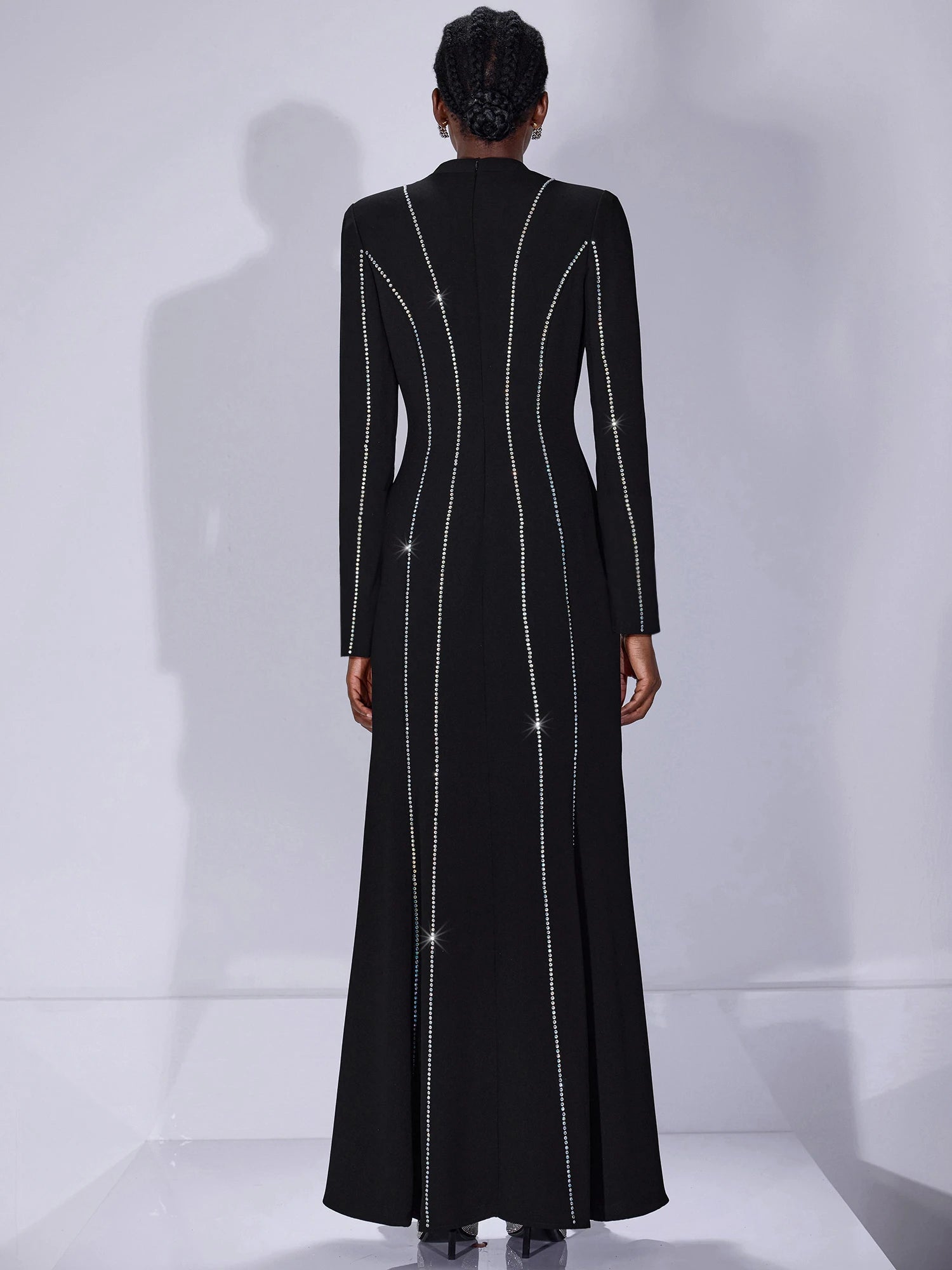 V-Neck Slim Fit Maxi Dress|NOOSGOP