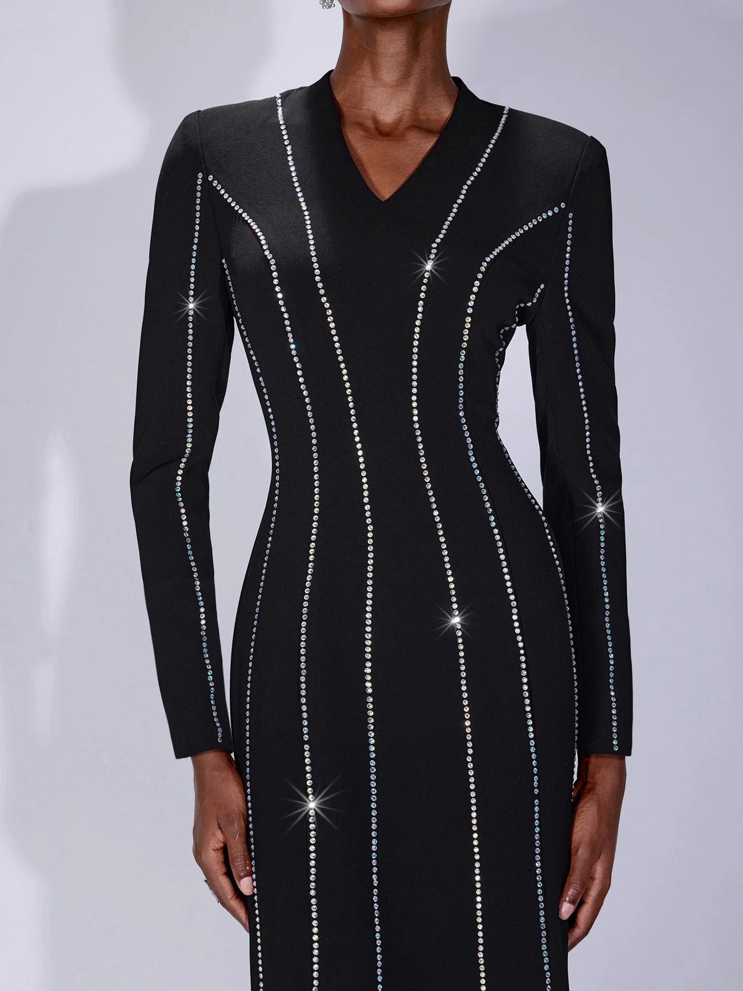 V-Neck Slim Fit Maxi Dress|NOOSGOP