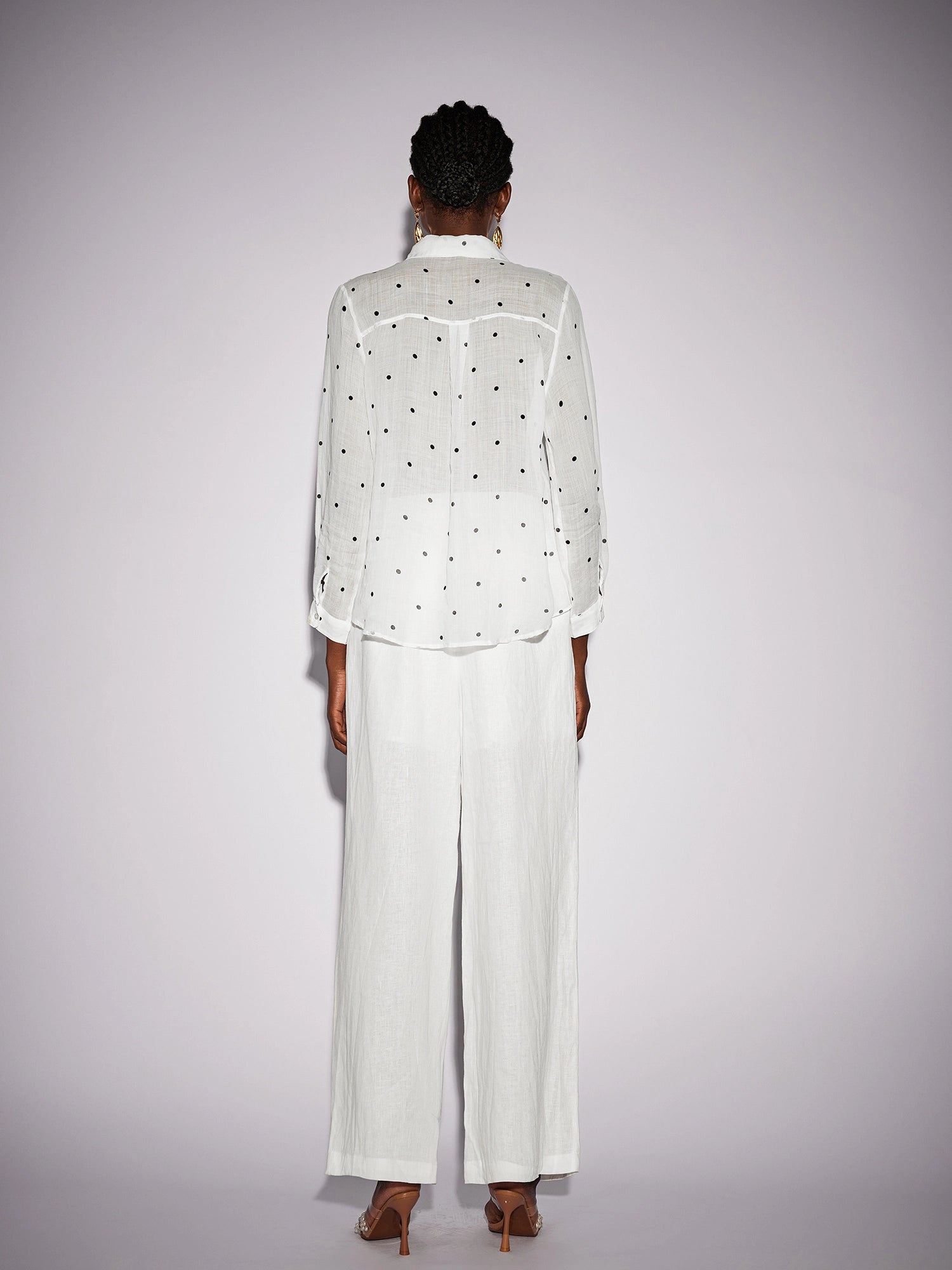 White Dot Shirt Two-Piece Set|NOOSGOP