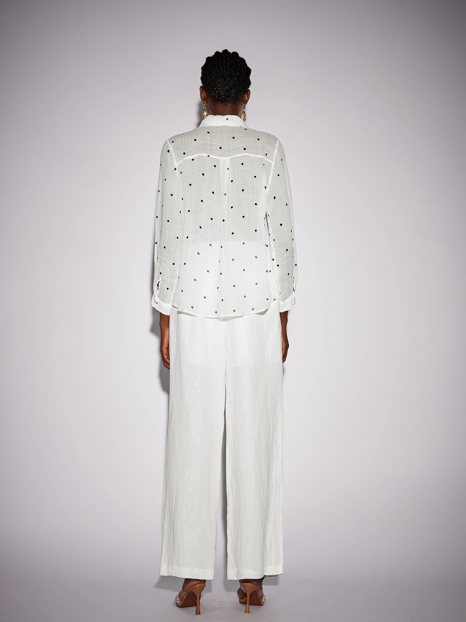 White Dot Shirt Two-Piece Set|NOOSGOP