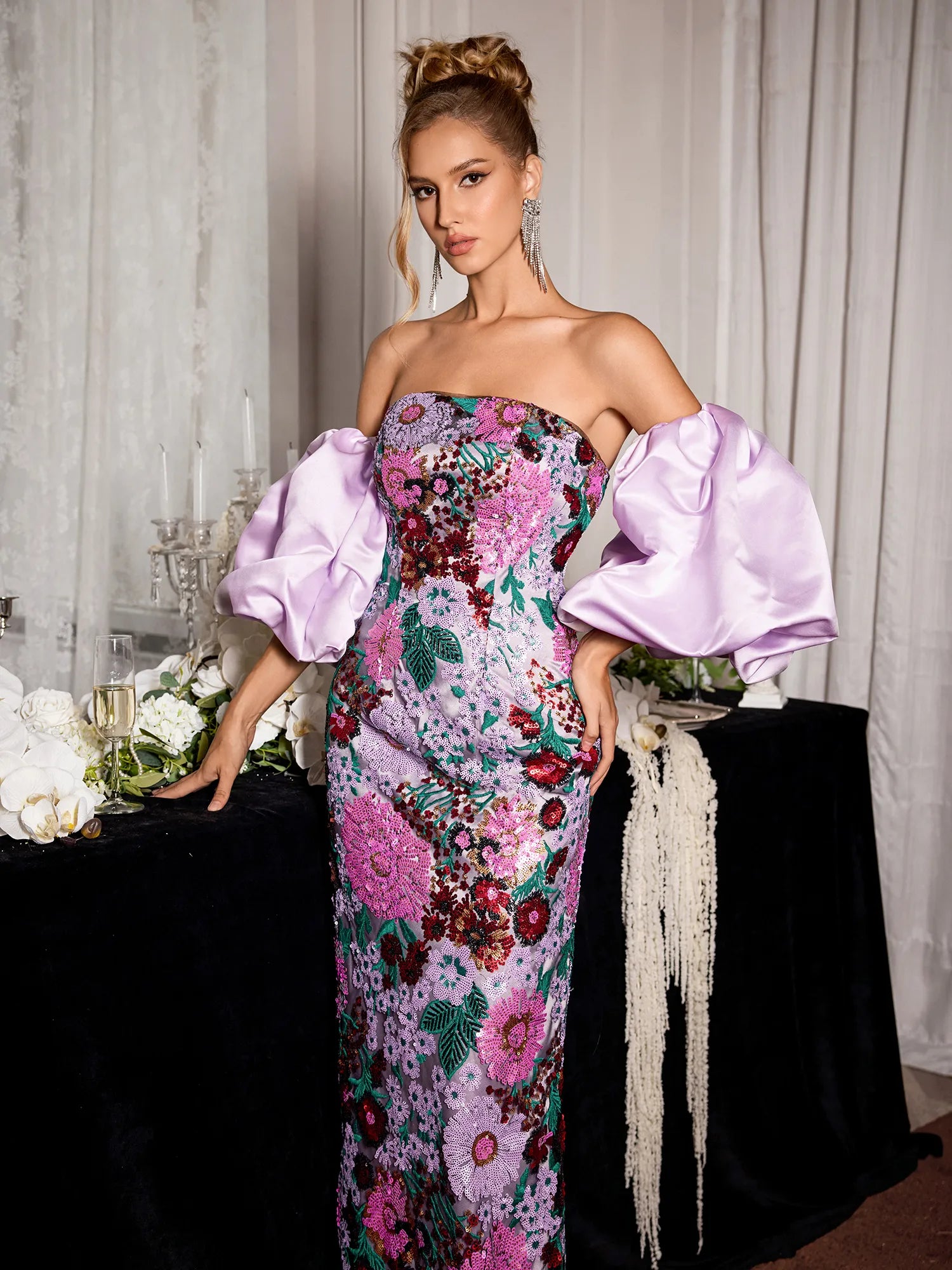 Dark Purple Luxury High Waist Elegant Maxi Dress | Formal Dark Purple Luxury High Waist Elegant Maxi Dress | Formal