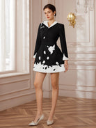 Appliqué Monochrome Midi Dress|NOOSGOP