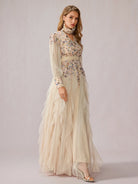 Apricot Multicolor Sequin Dress|NOOSGOP