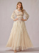 Apricot Multicolor Sequin Dress|NOOSGOP
