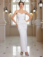 Architectural Strapless Ribbon Midi Dress|NOOSGOP