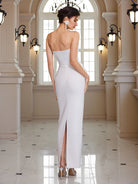 Architectural Strapless Ribbon Midi Dress|NOOSGOP