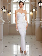 Architectural Strapless Ribbon Midi Dress|NOOSGOP